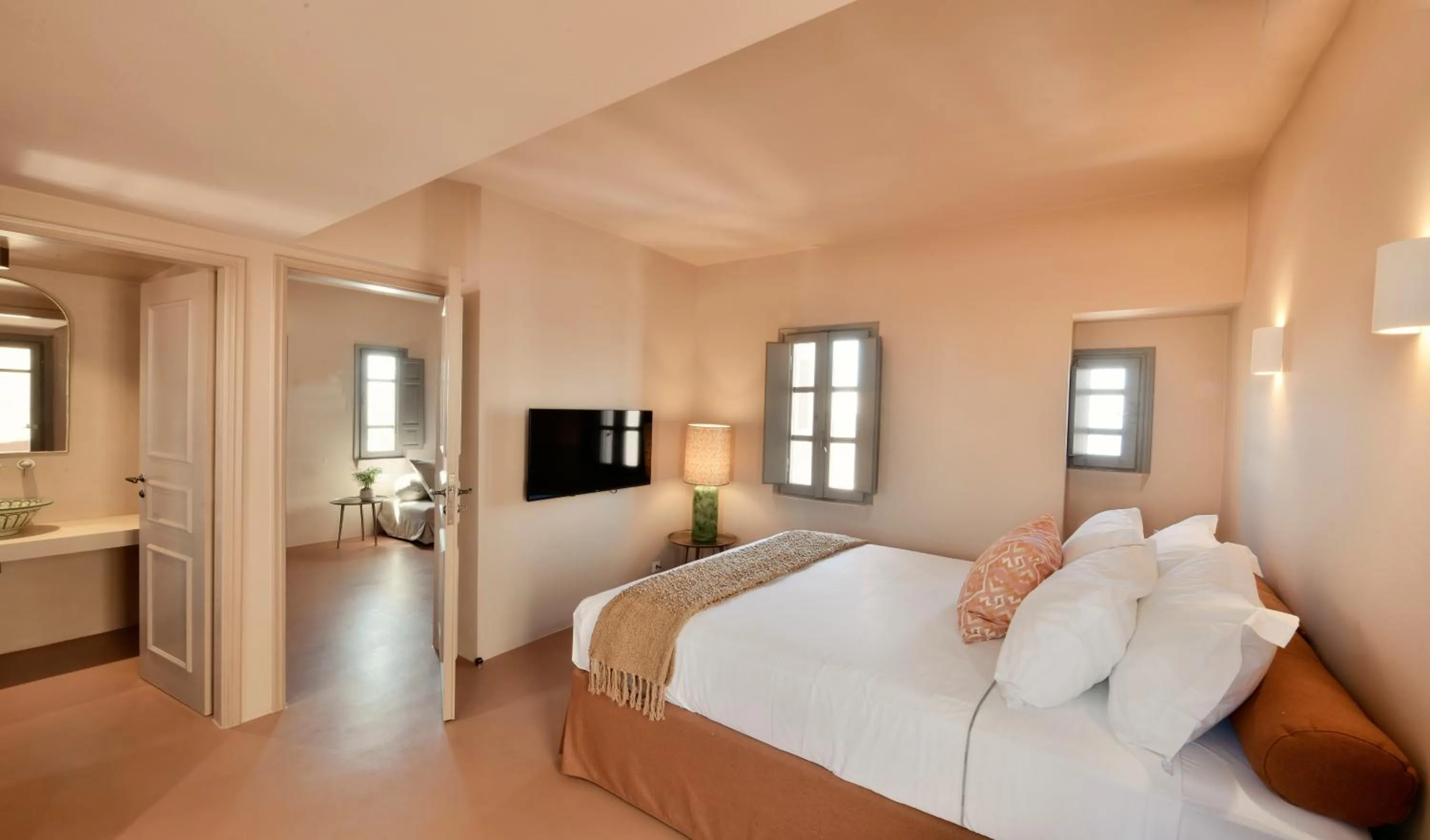 Communal lounge/ TV room, Bed in Terra Verde Oia by K&K