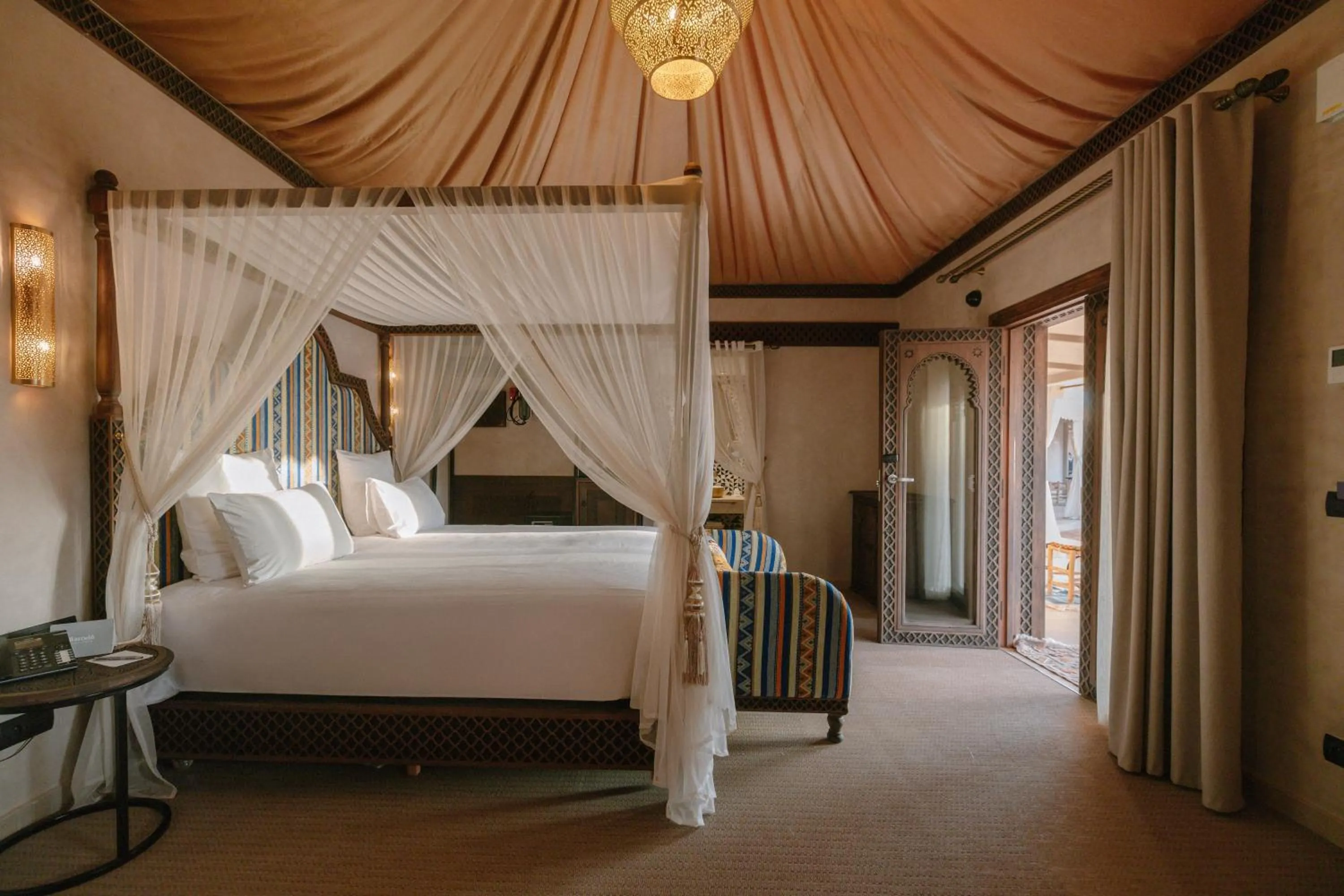 Bedroom, Bed in Palmeraie Oasis Camp - A member of Barcelo Hotel Group