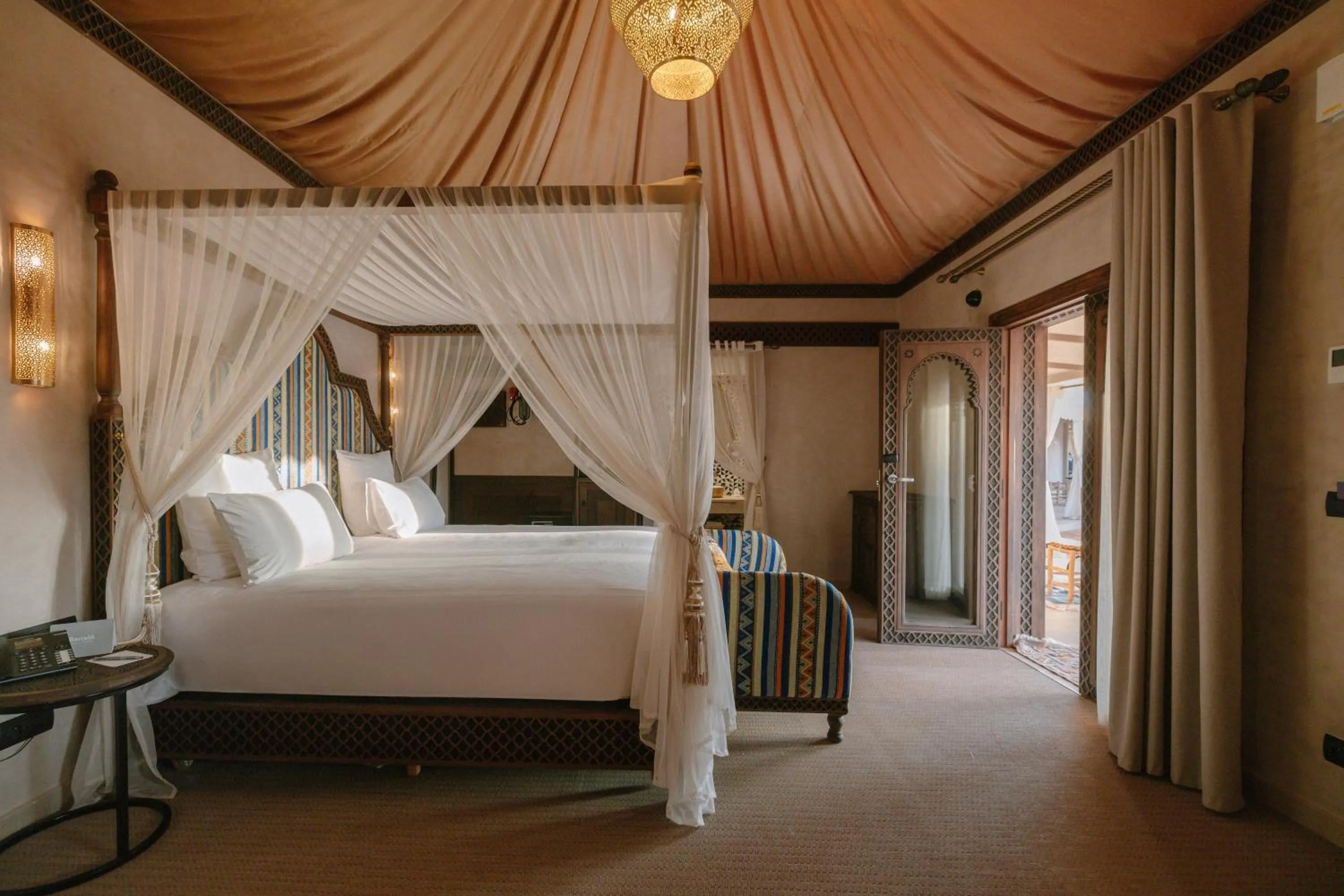 Bedroom, Bed in Palmeraie Oasis Camp - A member of Barcelo Hotel Group