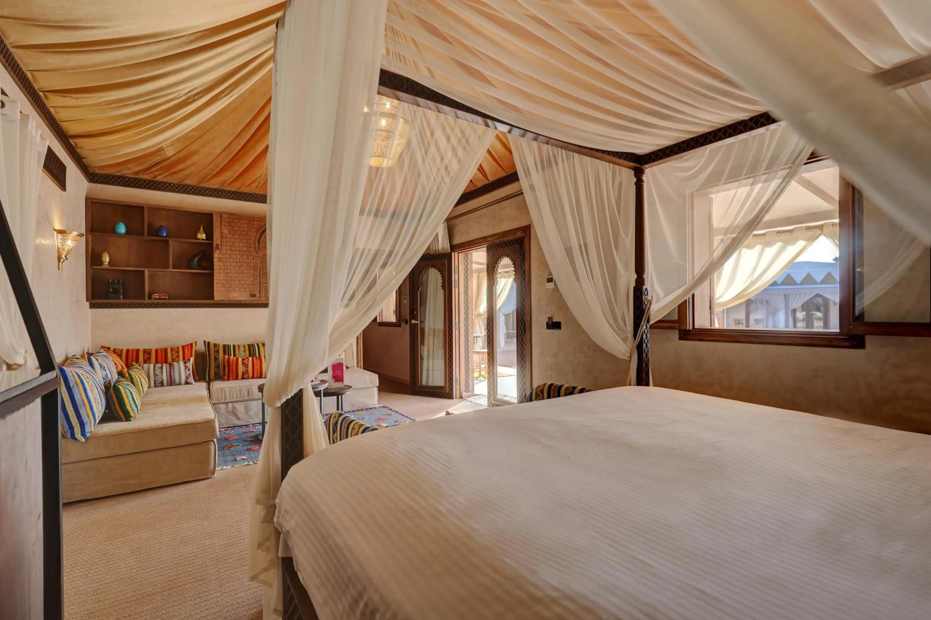 Bedroom, Bed in Palmeraie Oasis Camp - A member of Barcelo Hotel Group