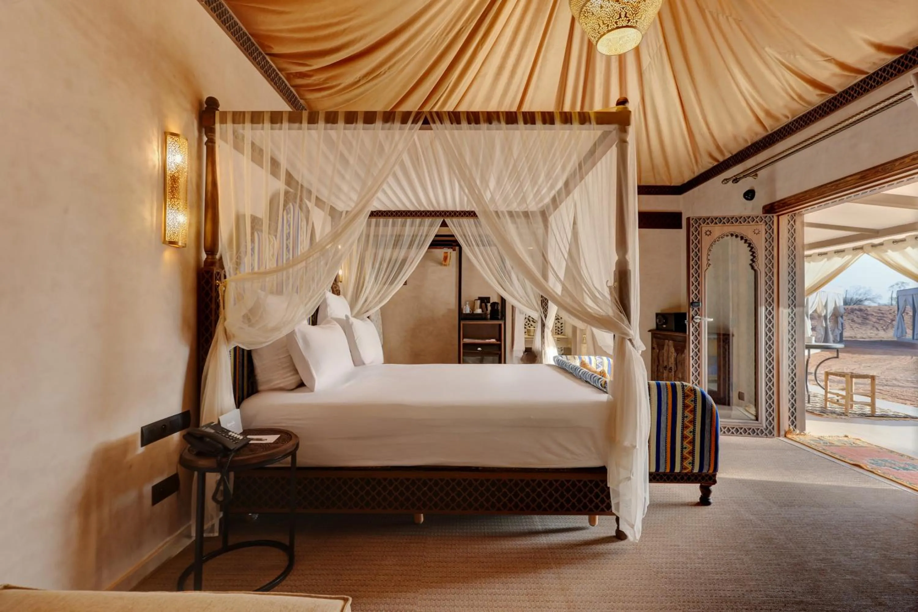Bedroom, Bed in Palmeraie Oasis Camp - A member of Barcelo Hotel Group