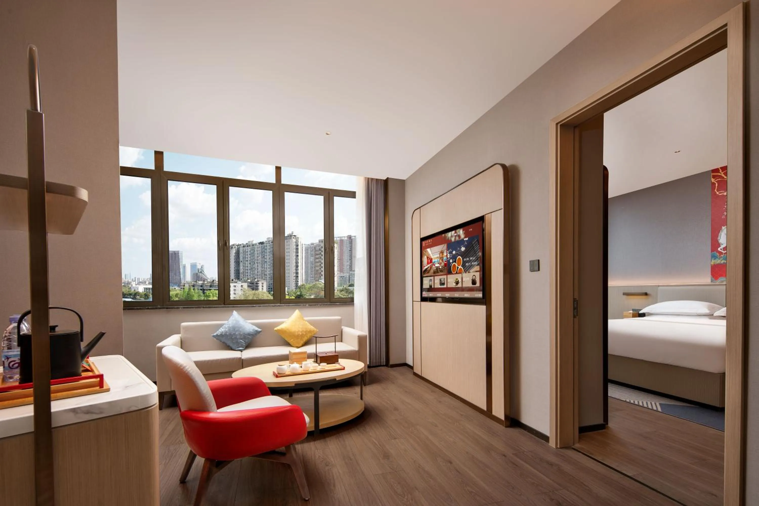 Photo of the whole room, Bed in Echeng Hotel Chengdu Chunxi Road Taikoo Li