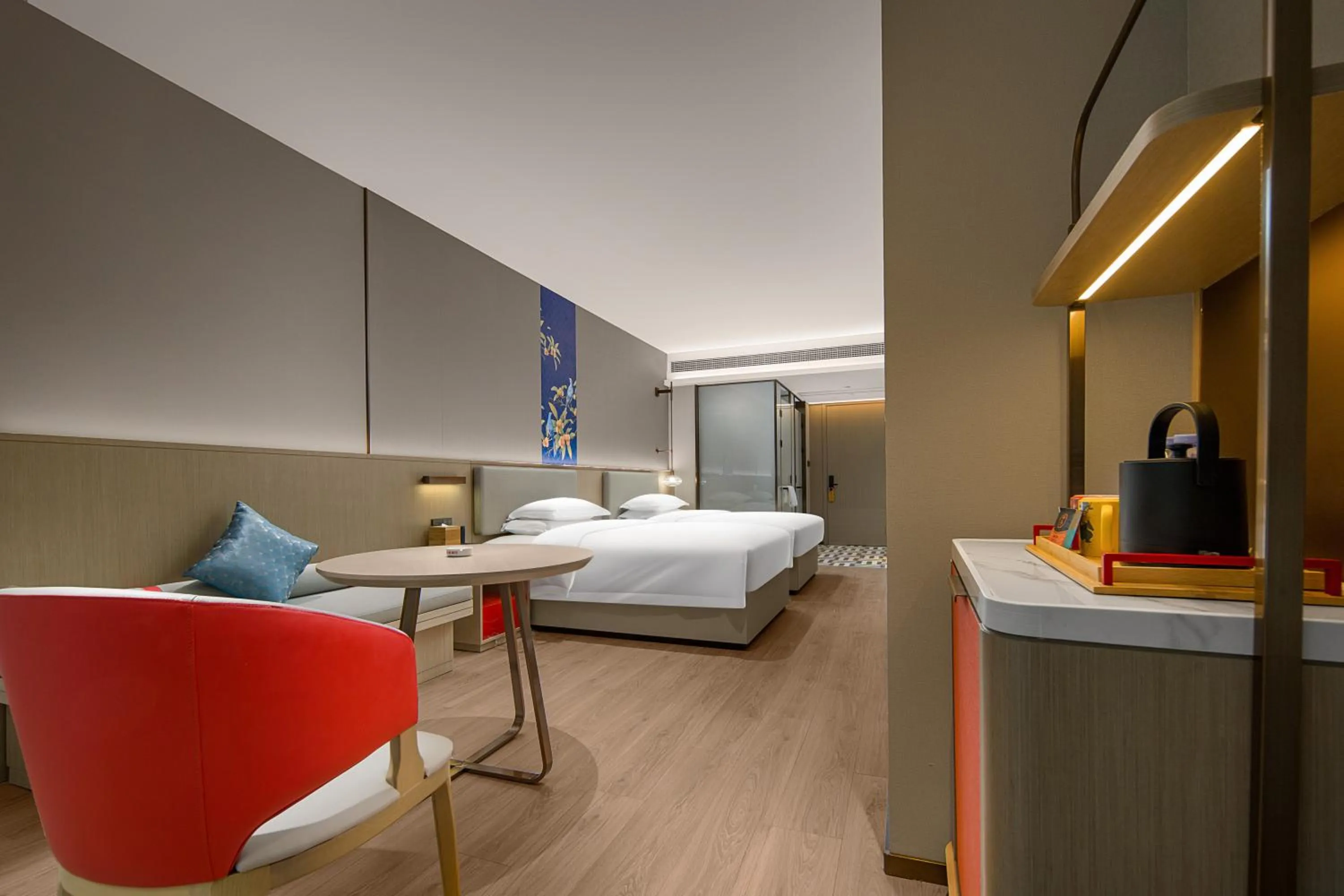 Photo of the whole room, Bed in Echeng Hotel Chengdu Chunxi Road Taikoo Li