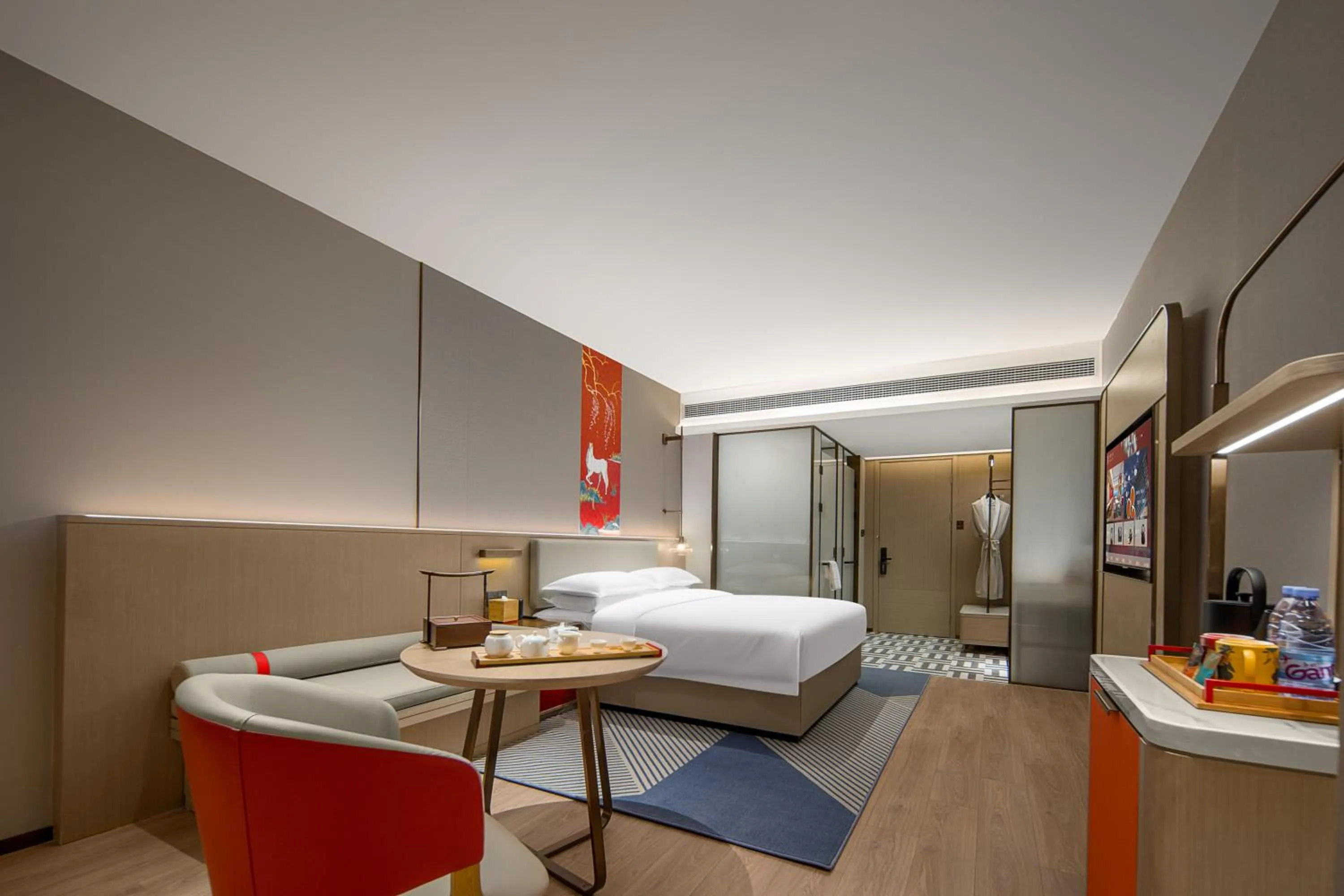 Photo of the whole room, Bed in Echeng Hotel Chengdu Chunxi Road Taikoo Li