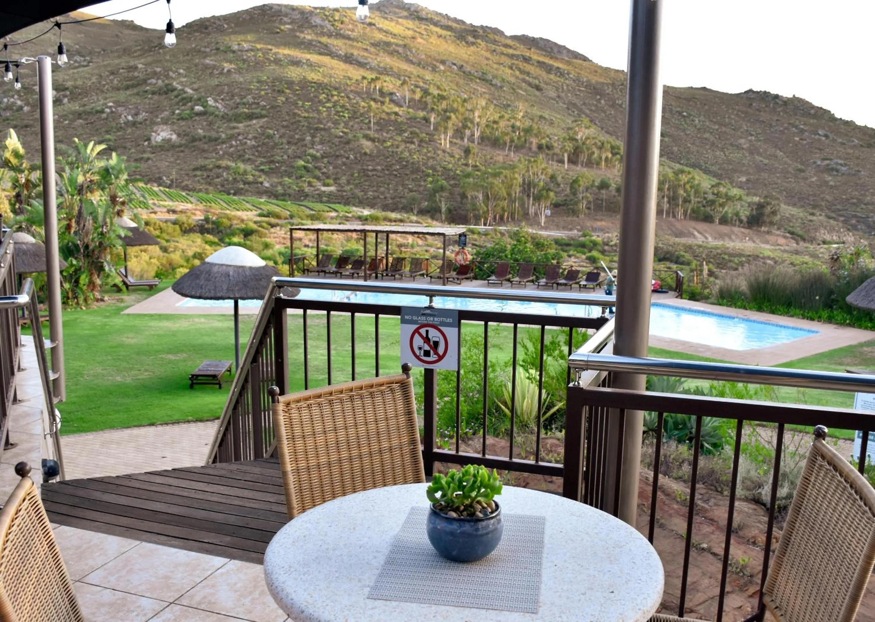 Patio in Piekenierskloof Mountain Resort by Dream Resorts