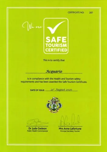 Certificate/Award in Acquario Guesthouse