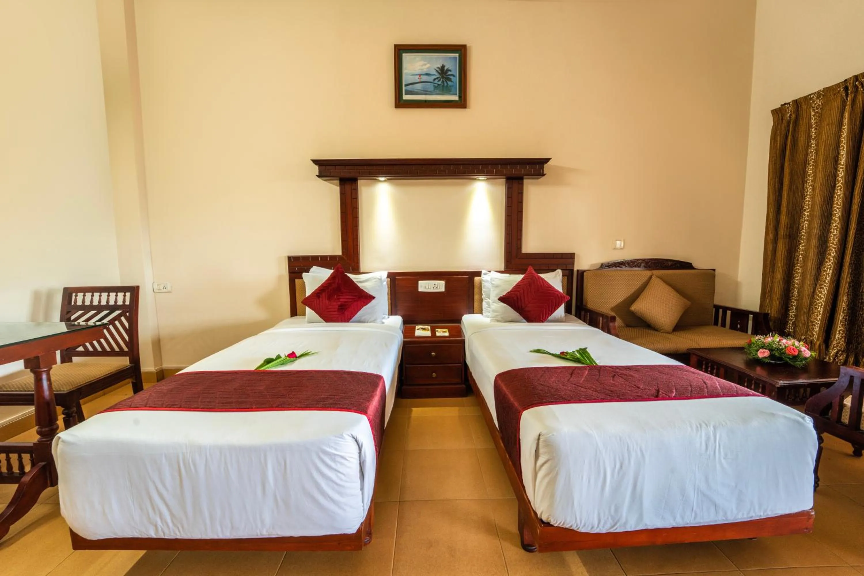 Bed in Pagoda Resorts Alleppey