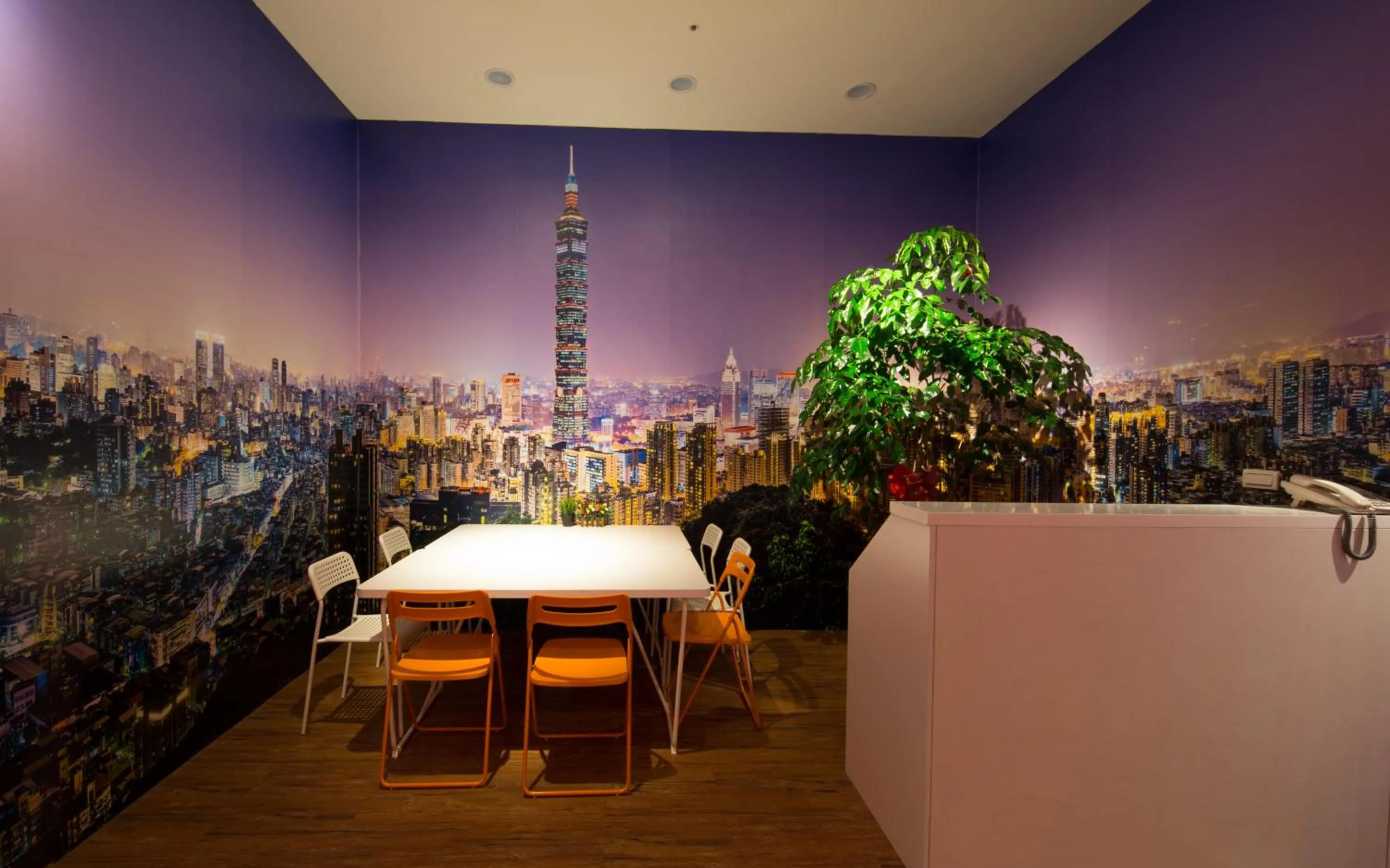 Seating area in SleepBox Hostel