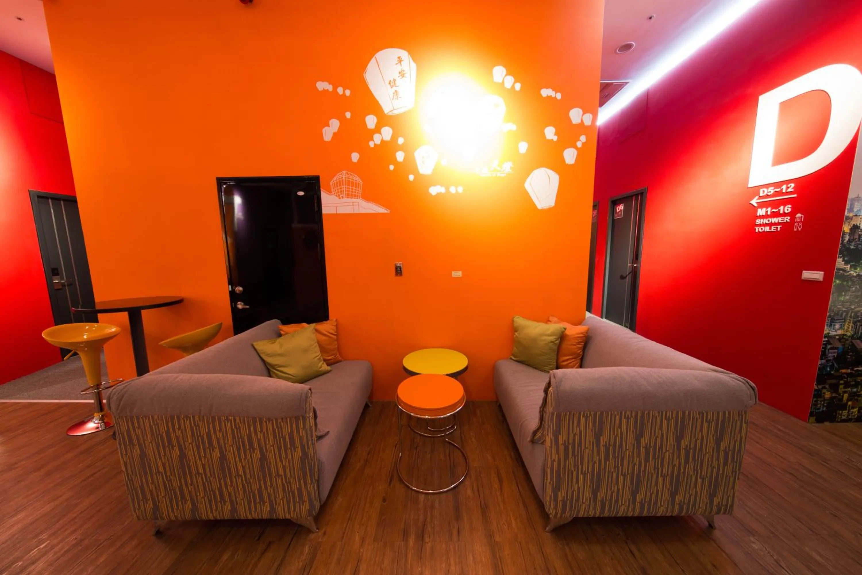 Dining area in SleepBox Hostel