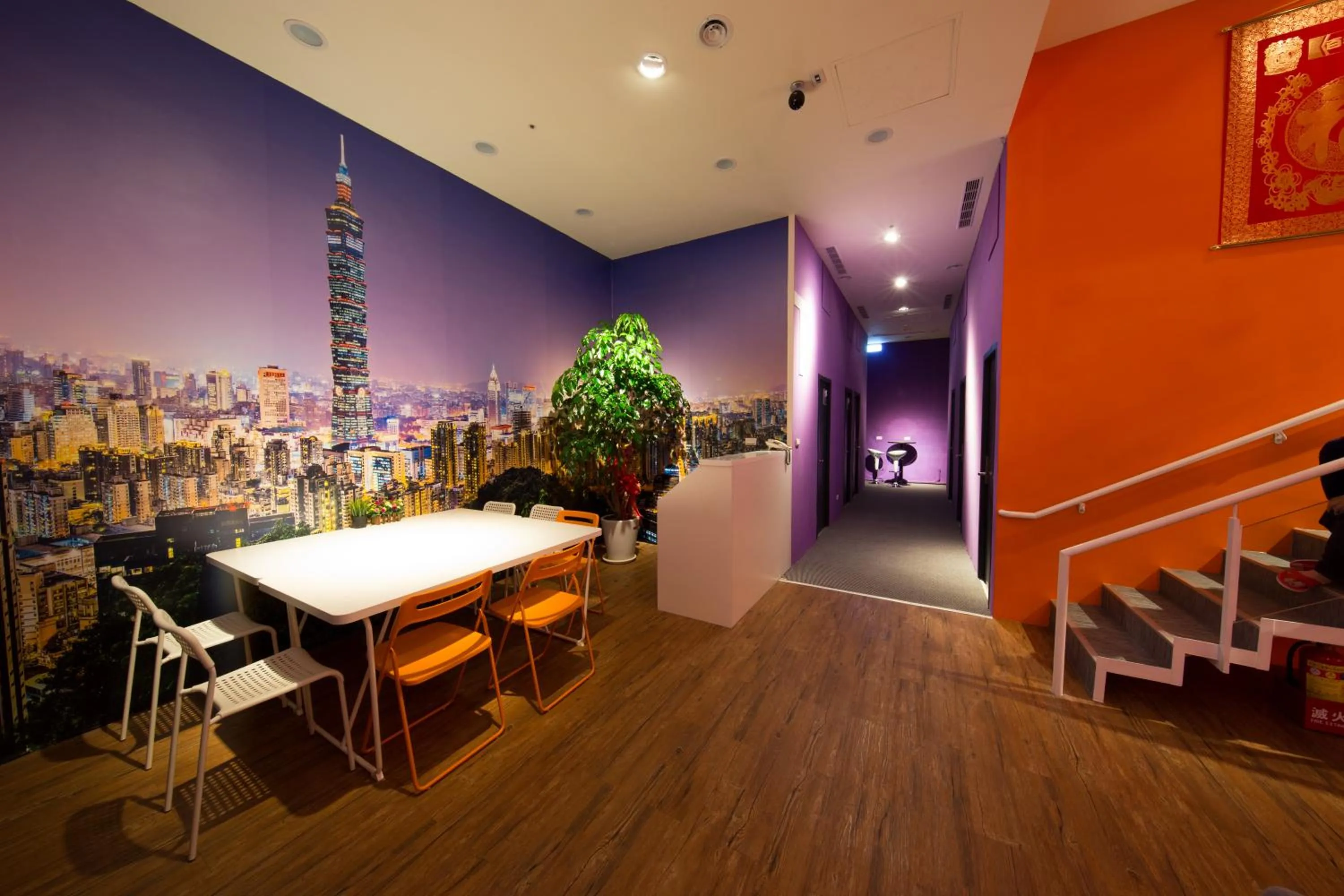 Dining area in SleepBox Hostel