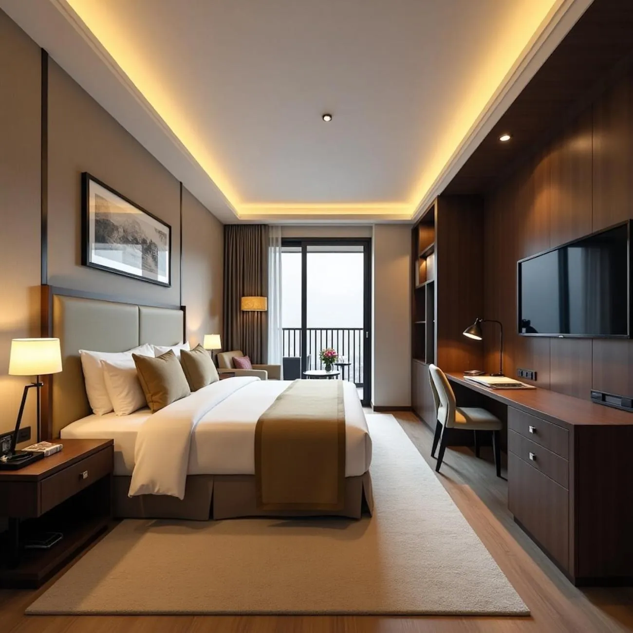 Photo of the whole room, Bed in Hotel Urban Royale - IGI Airport Delhi