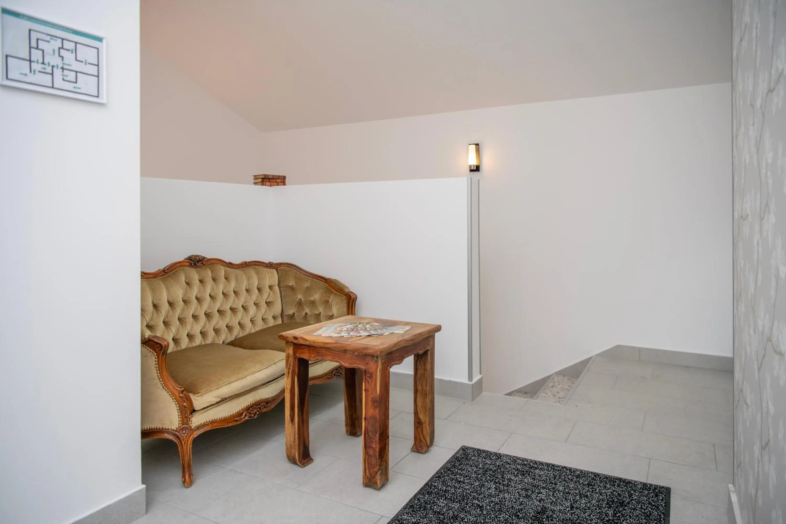 Seating area in Velora apartments