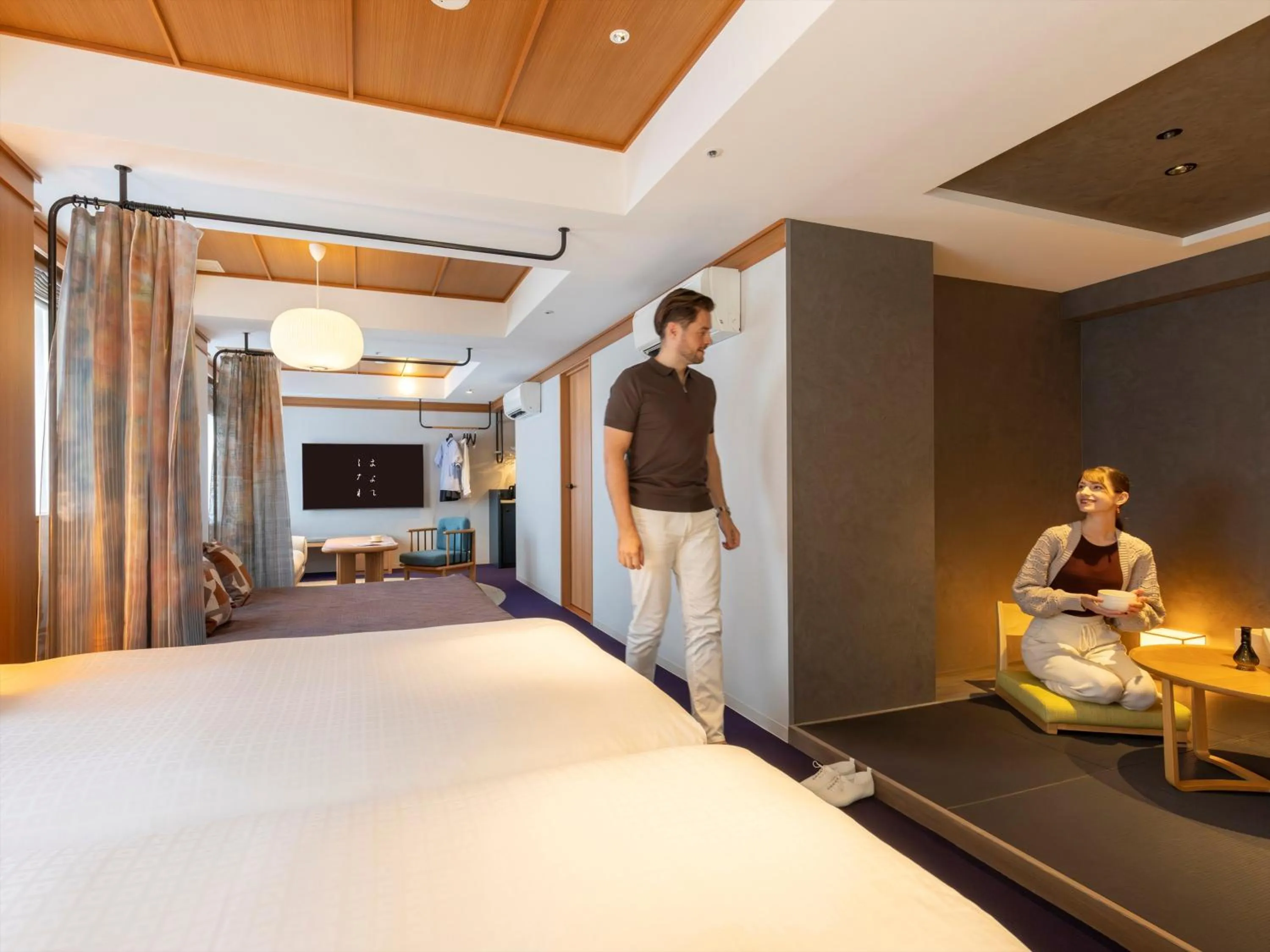 Living room, Bed in HANARE by Tokyu Stay Kyoto Sanjo