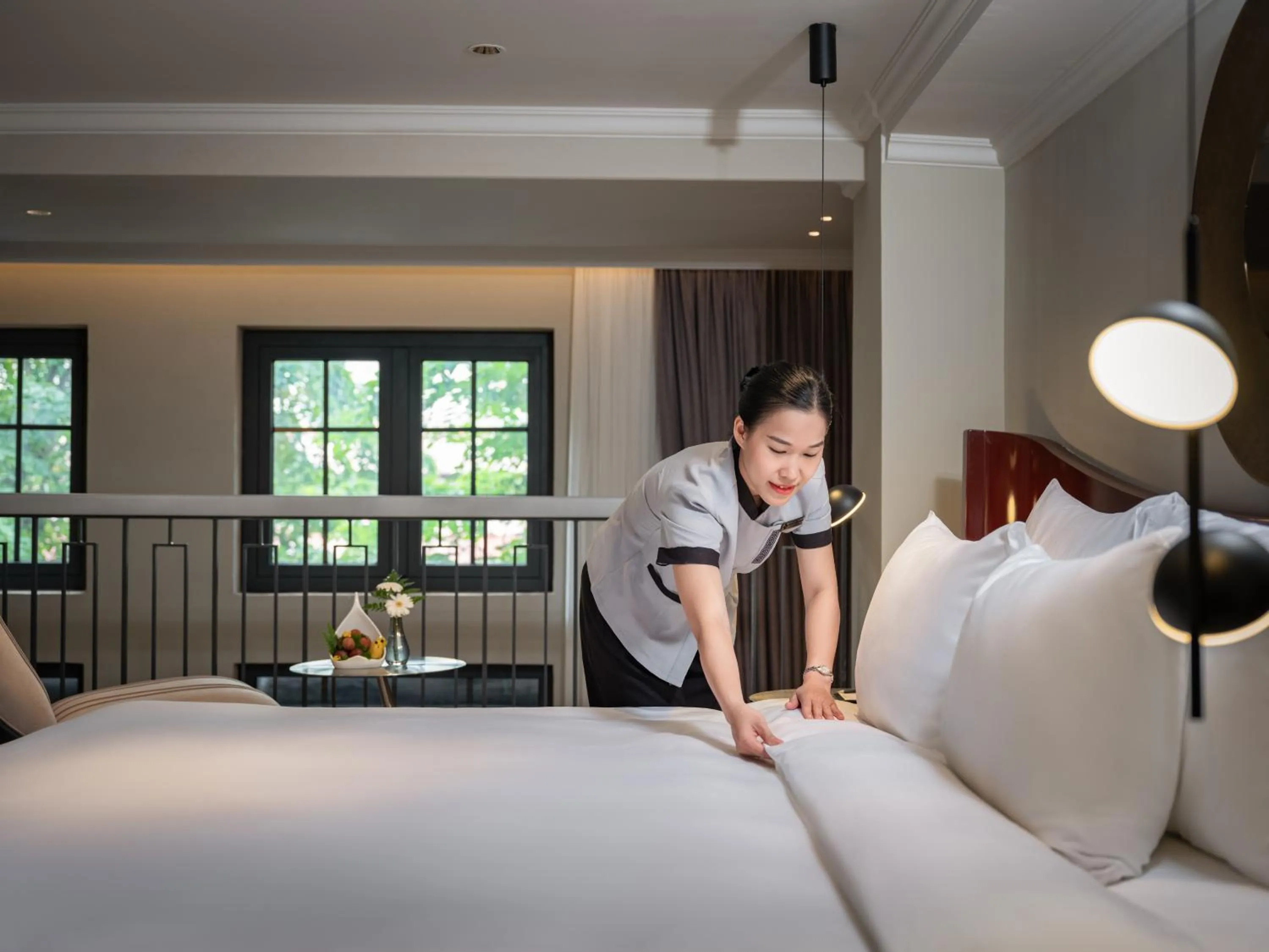 Bed in GRAND HOTEL du LAC Boutique Saigon