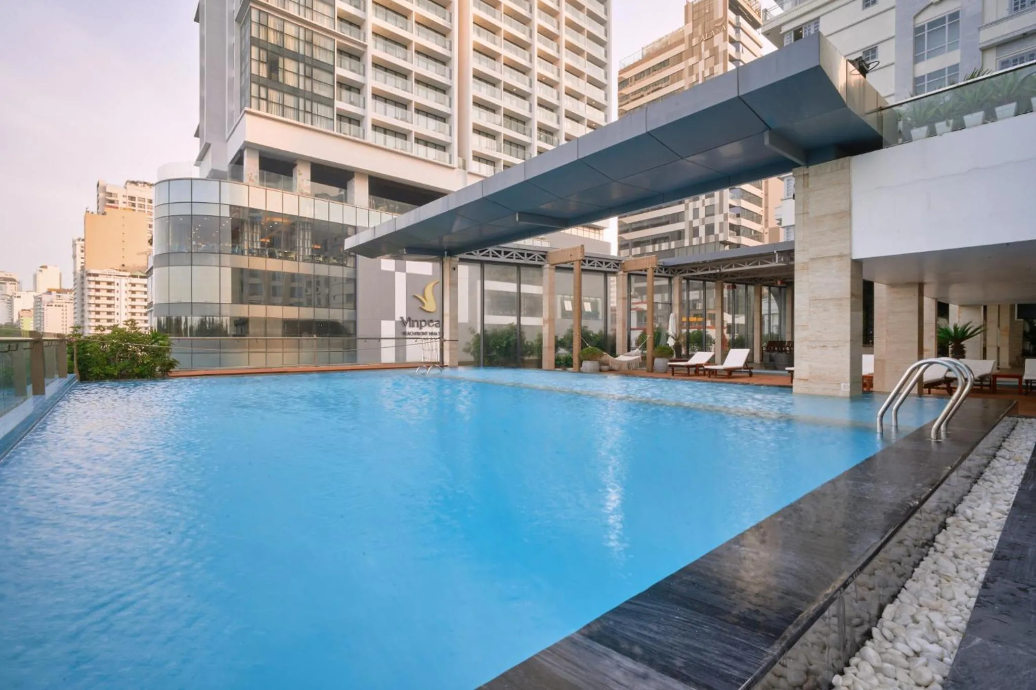 Swimming pool in S Lux Apartment Starcity with Sea View