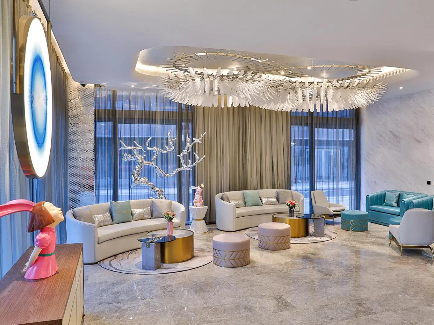 Seating area in Crystal Orange Hotel Shanghai University Dachang