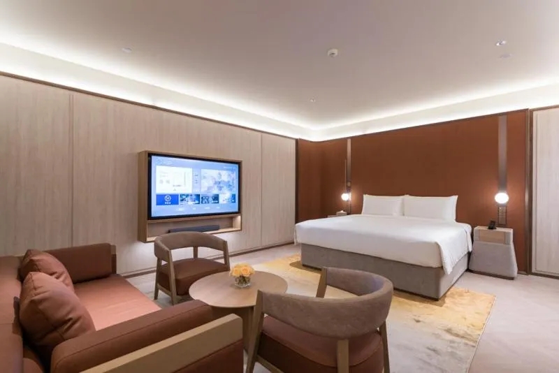 Bed in Shanghai Changfeng Business District Orange Crystal Hotel