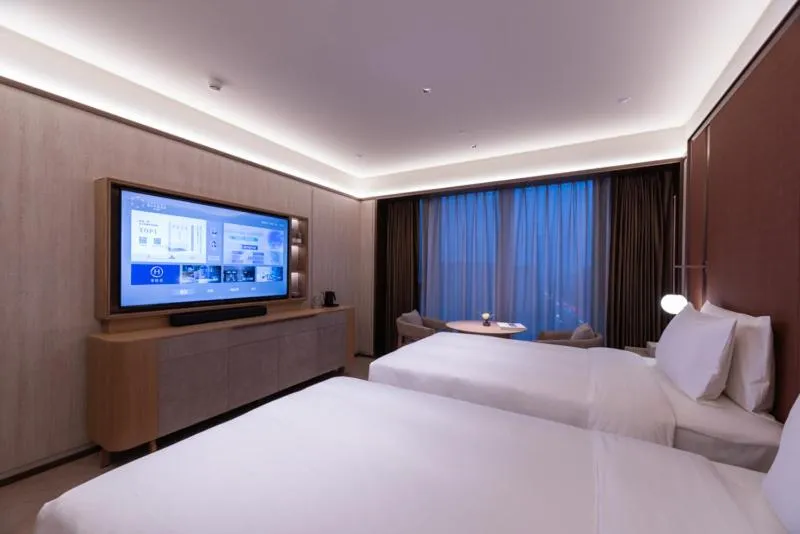 Bed in Shanghai Changfeng Business District Orange Crystal Hotel