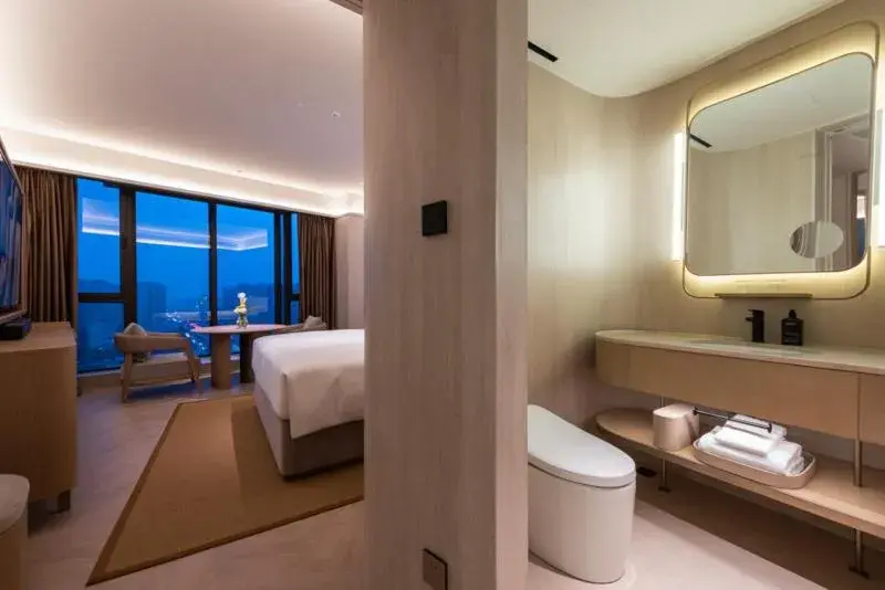 Photo of the whole room, Bed in Shanghai Changfeng Business District Orange Crystal Hotel Photo of the whole room, Bed in Shanghai Changfeng Business District Orange Crystal Hotel