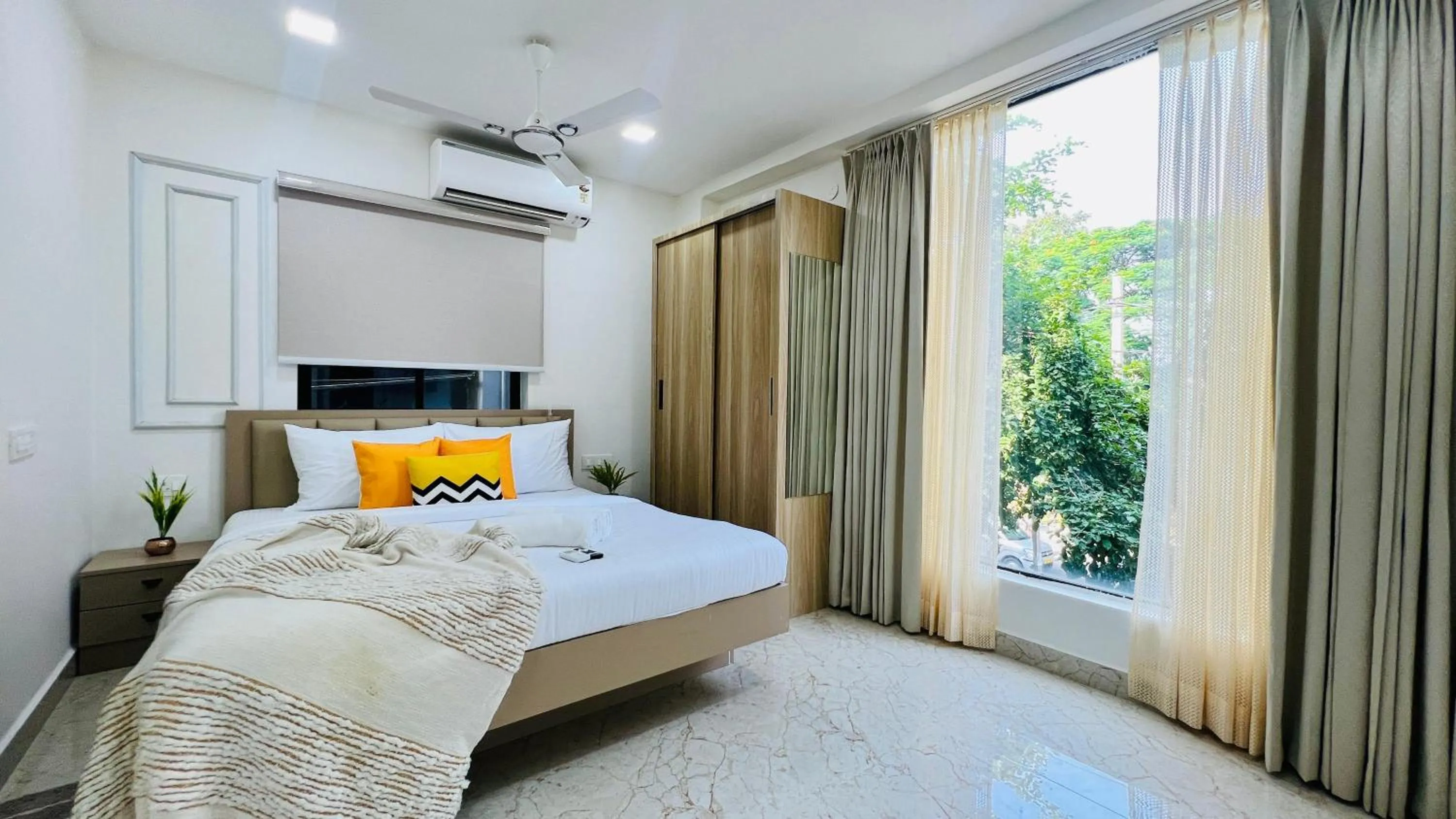 Bed in Olive Serviced Apartments - HICC Hitex Hyderabad
