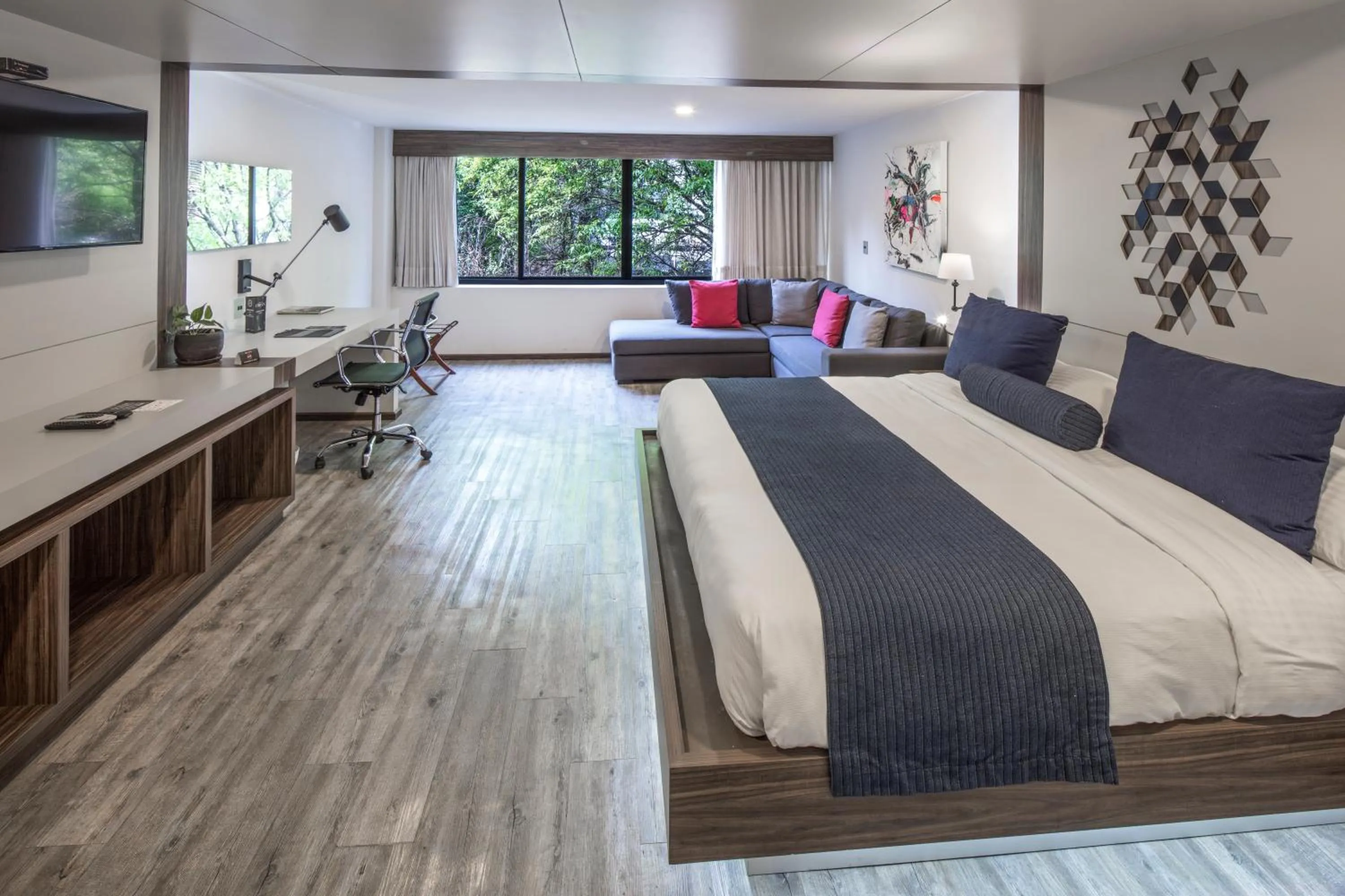 Living room, Bed in Flow Condesa - Adults Only