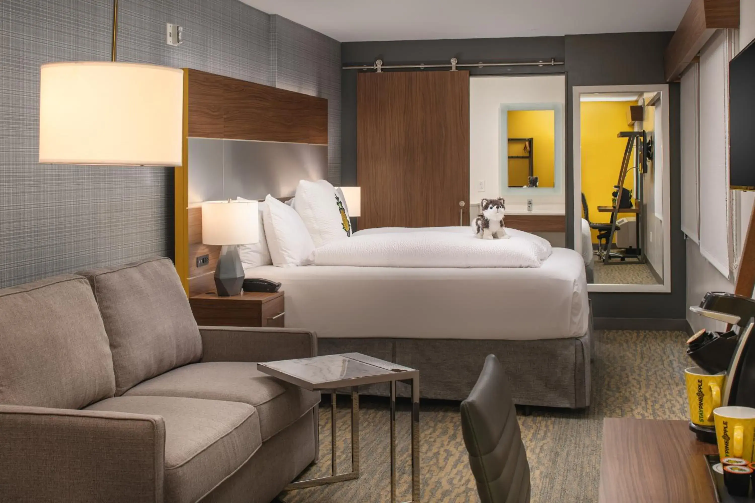 Bed in Staypineapple, Hotel Z, Gaslamp San Diego Bed in Staypineapple, Hotel Z, Gaslamp San Diego