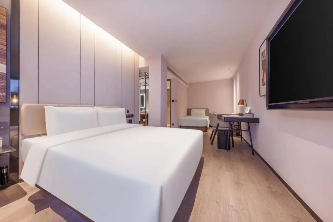 Bed in Atour Hotel Tianjin Jinwan Square Fifth Avenue