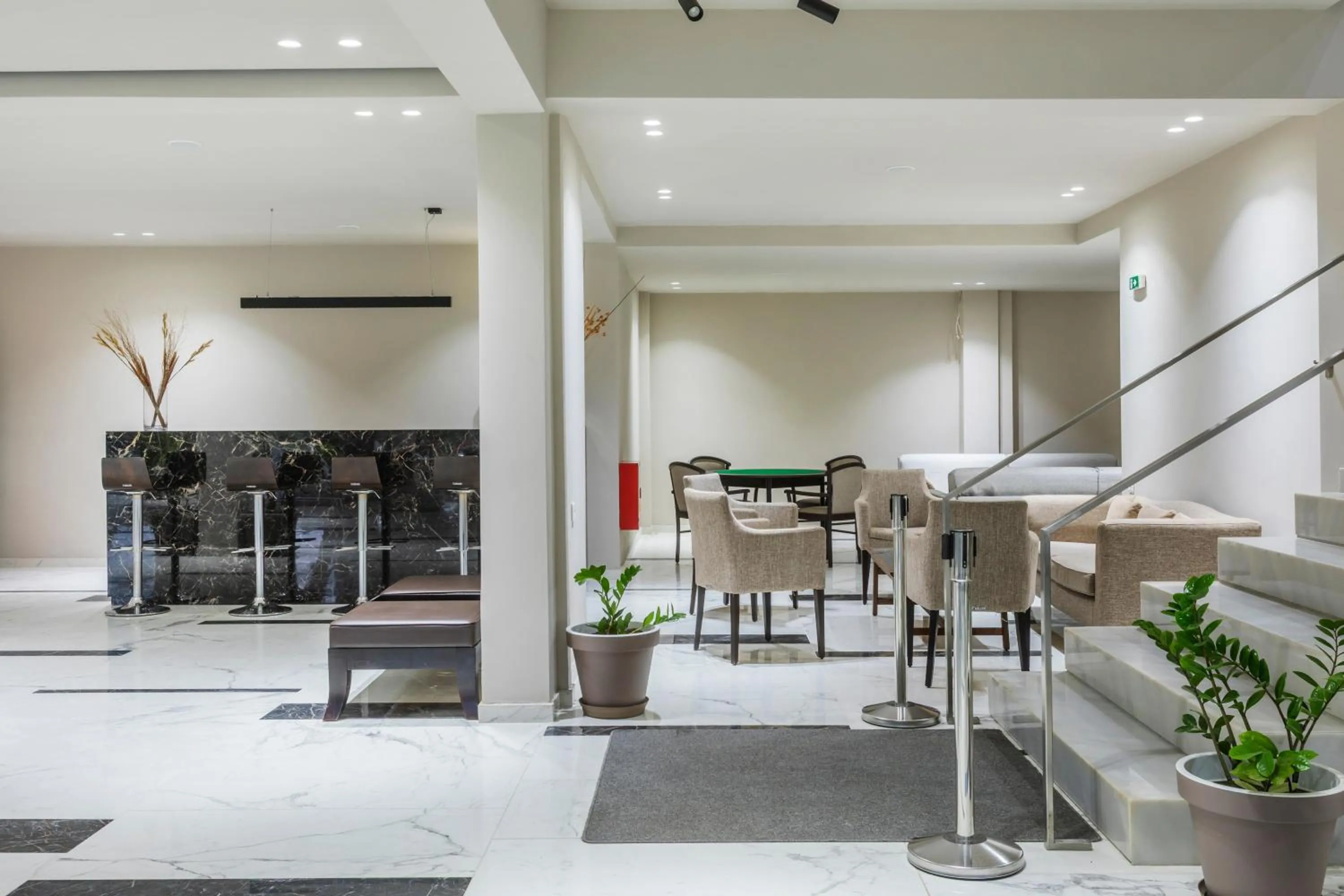 Seating area in Iris Hotel