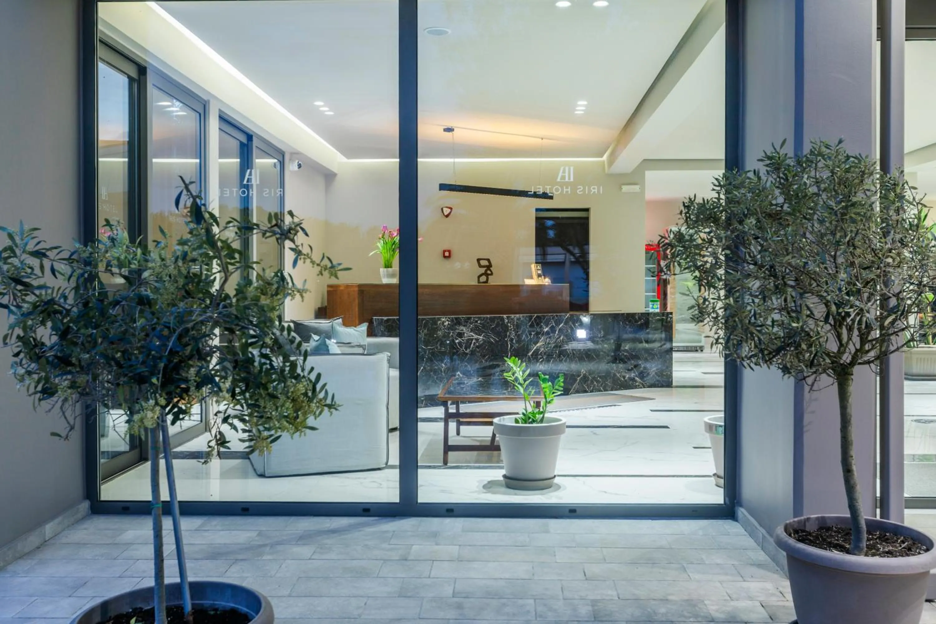 Seating area in Iris Hotel