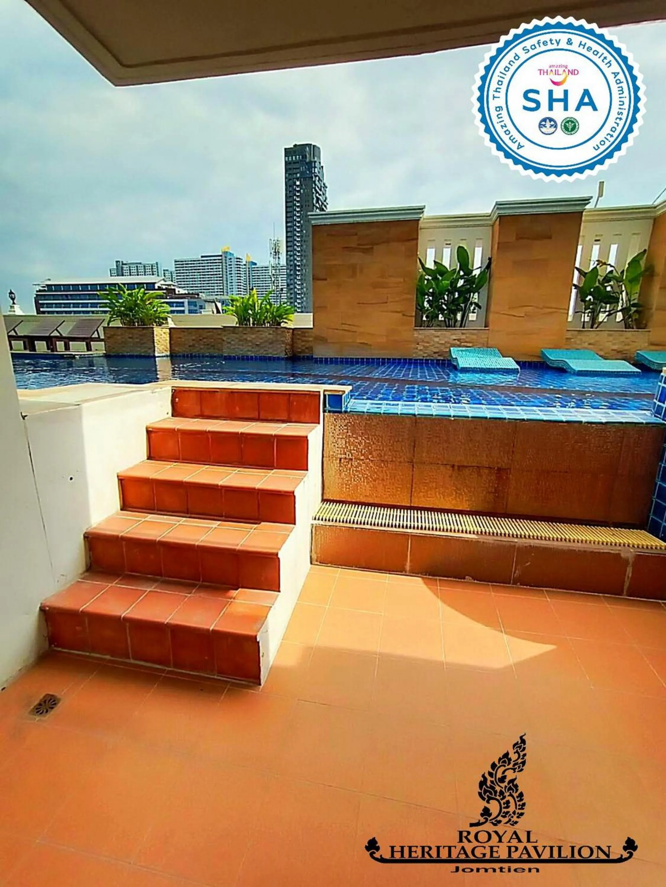 Pool view in Royal Heritage Pavilion, Jomtien