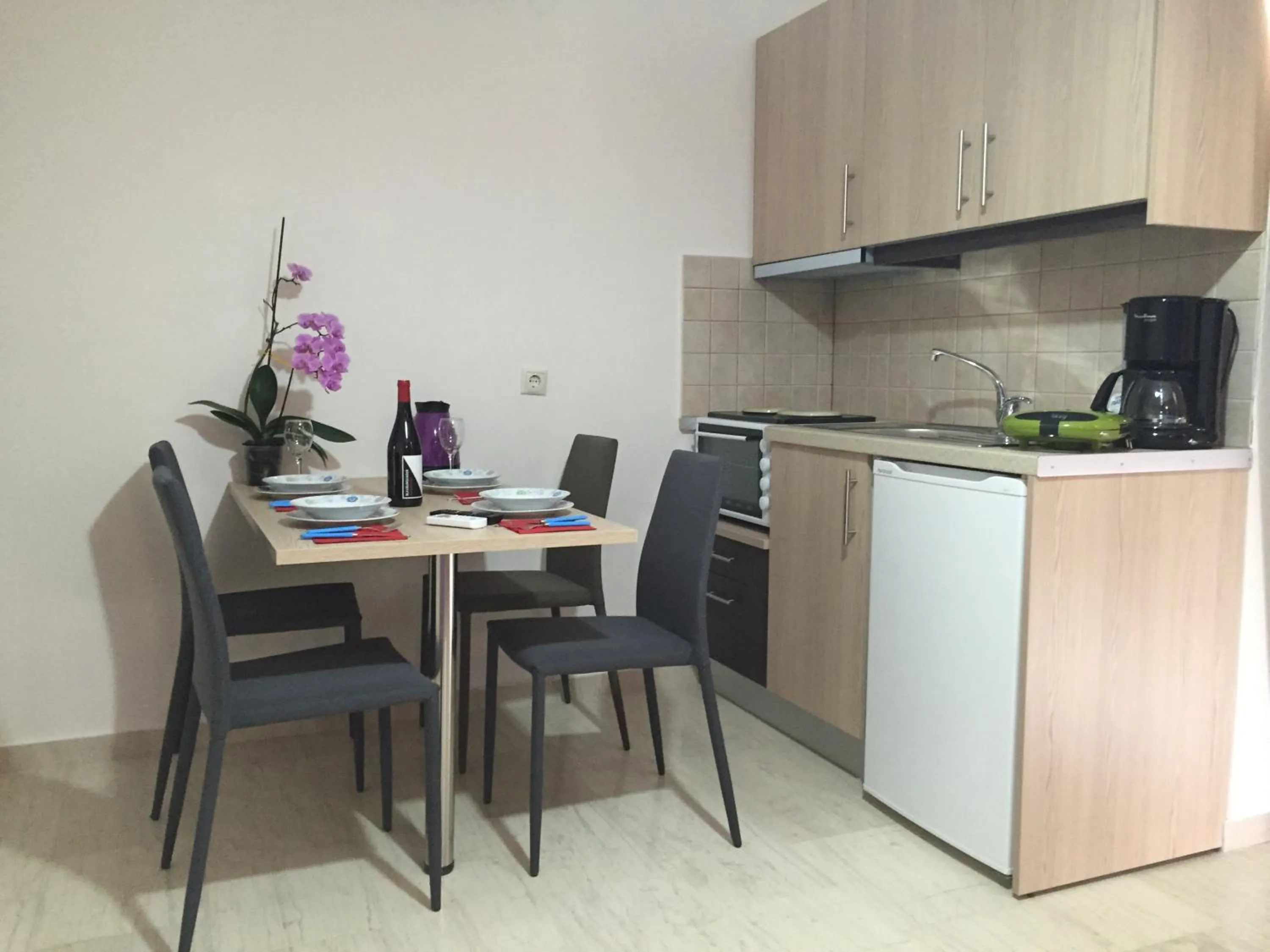 Kitchen or kitchenette in Apollon Hotel