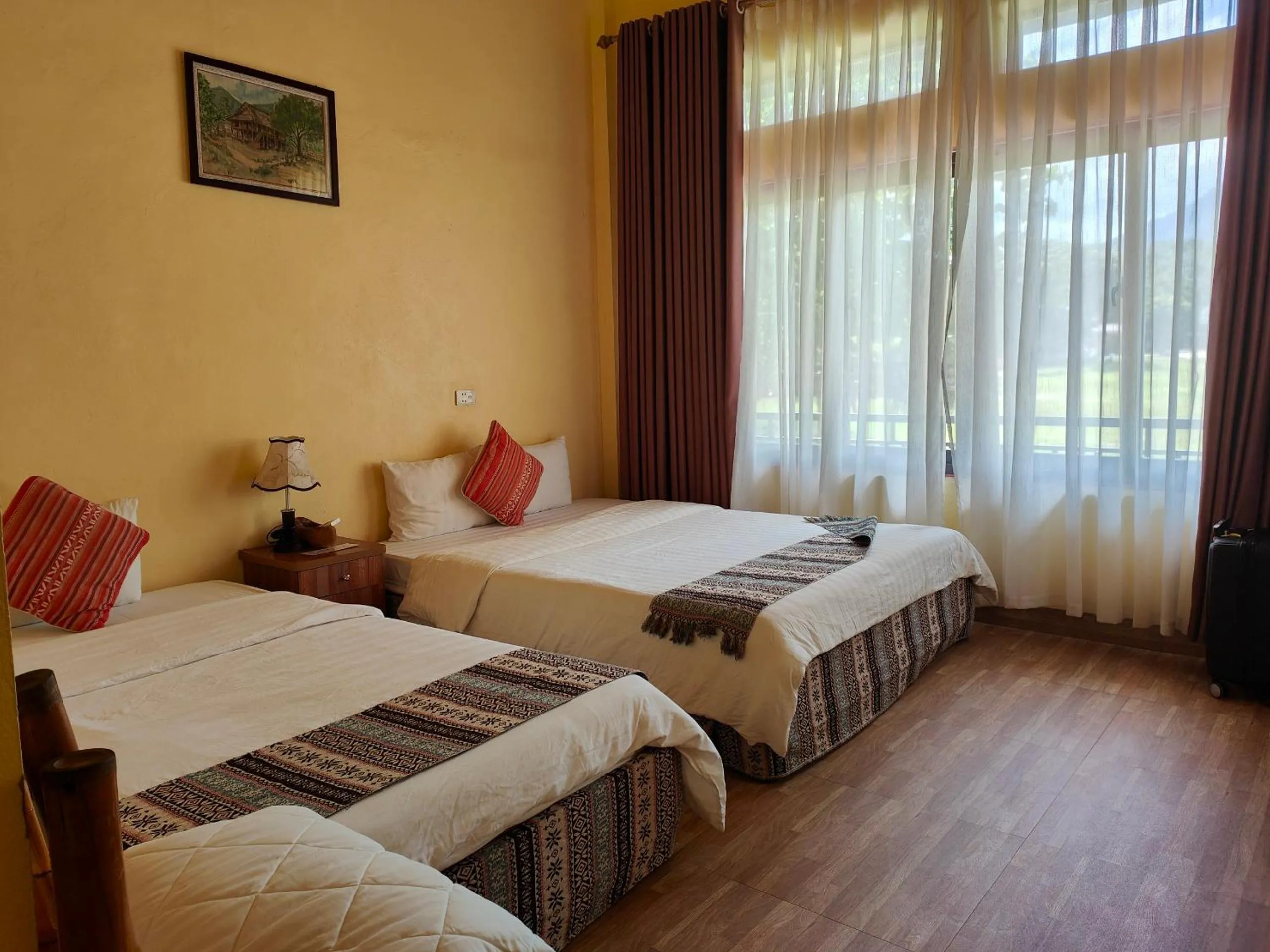 Bed in Mai Chau Xanh Bungalow