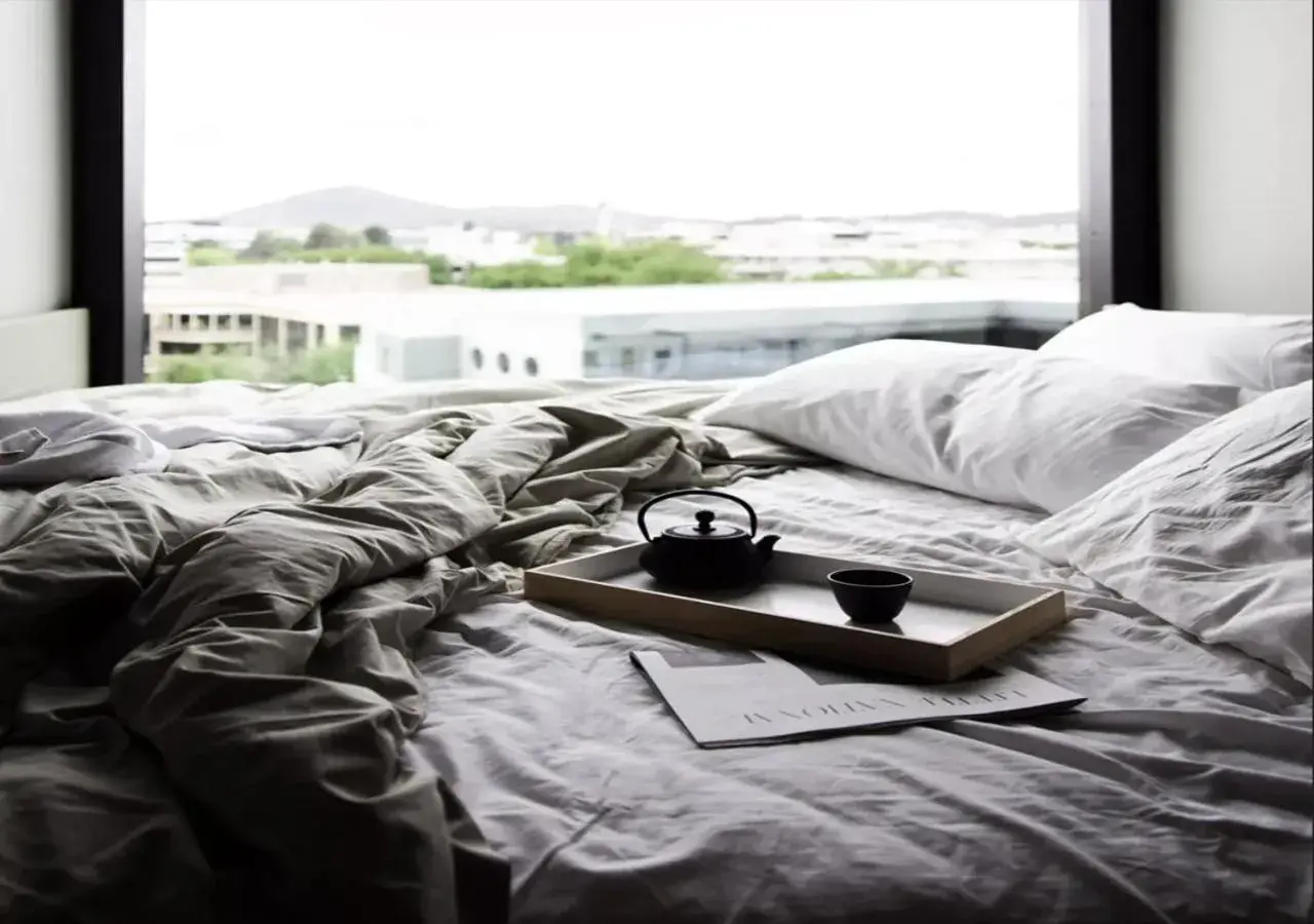 View (from property/room), Bed in Little National Hotel Canberra View (from property/room), Bed in Little National Hotel Canberra