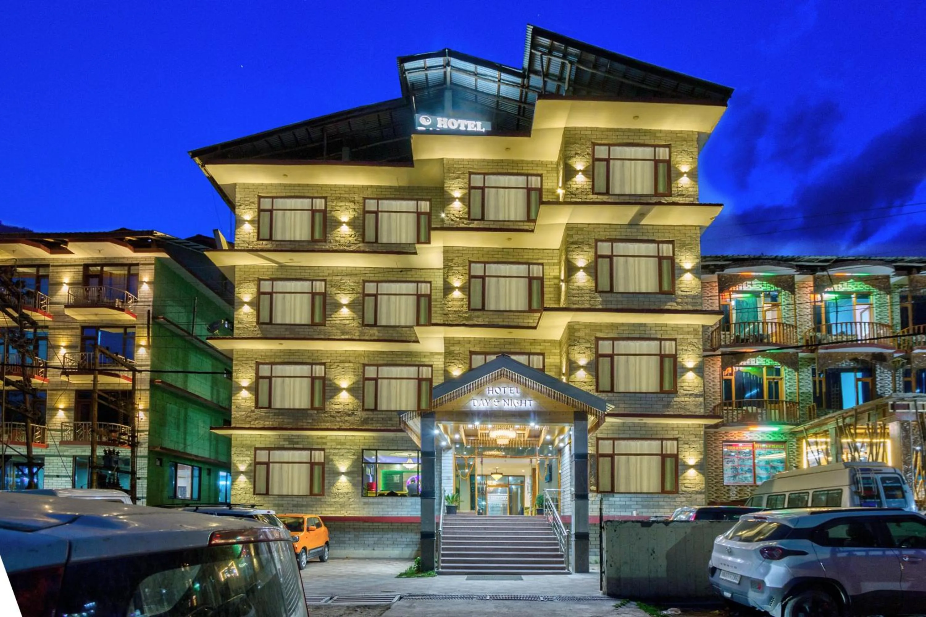 Property building in Hotel Day Night