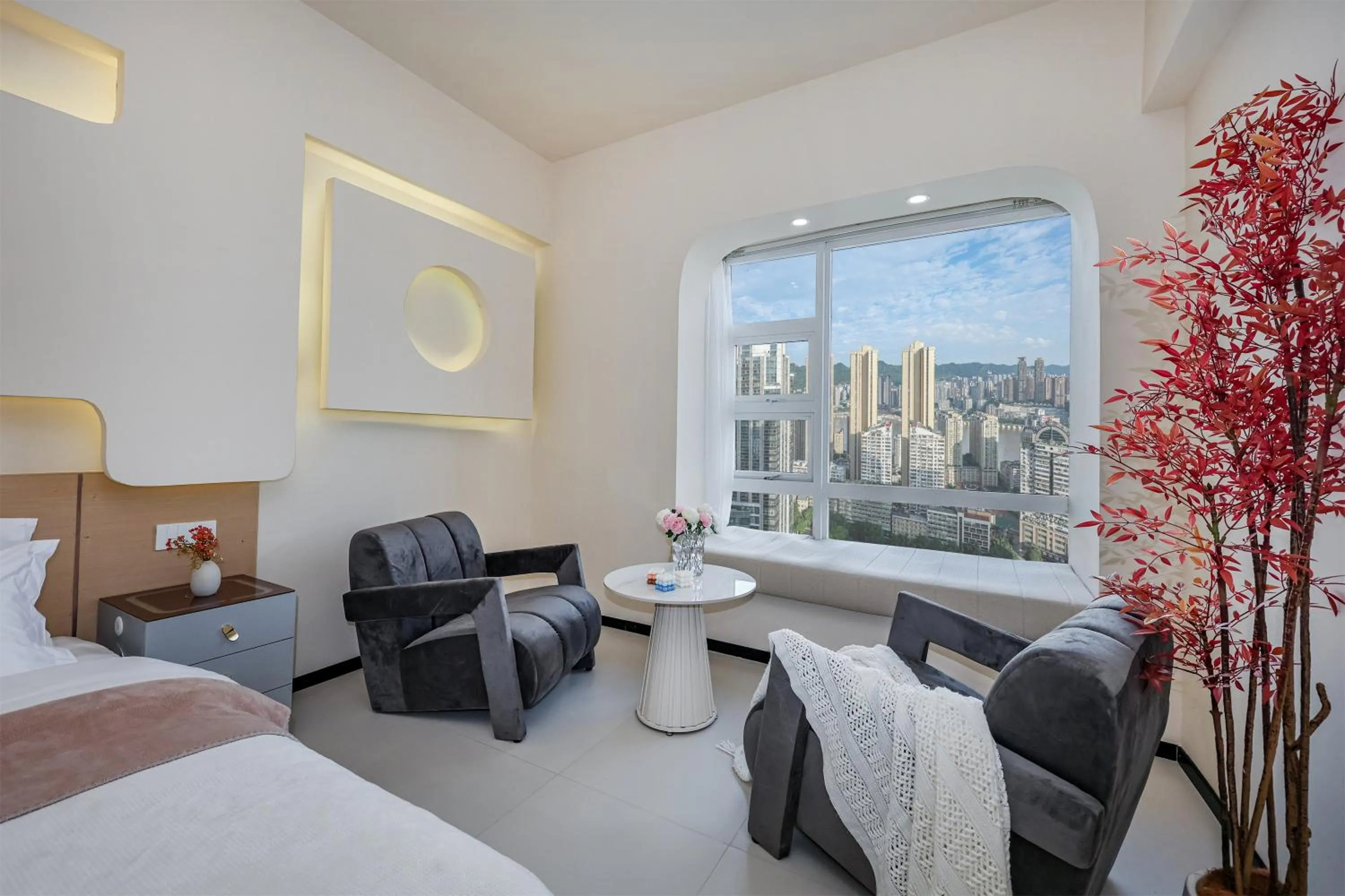 Baihong Sky View Studio with Deep Soak Tub - Jiefangbei Center