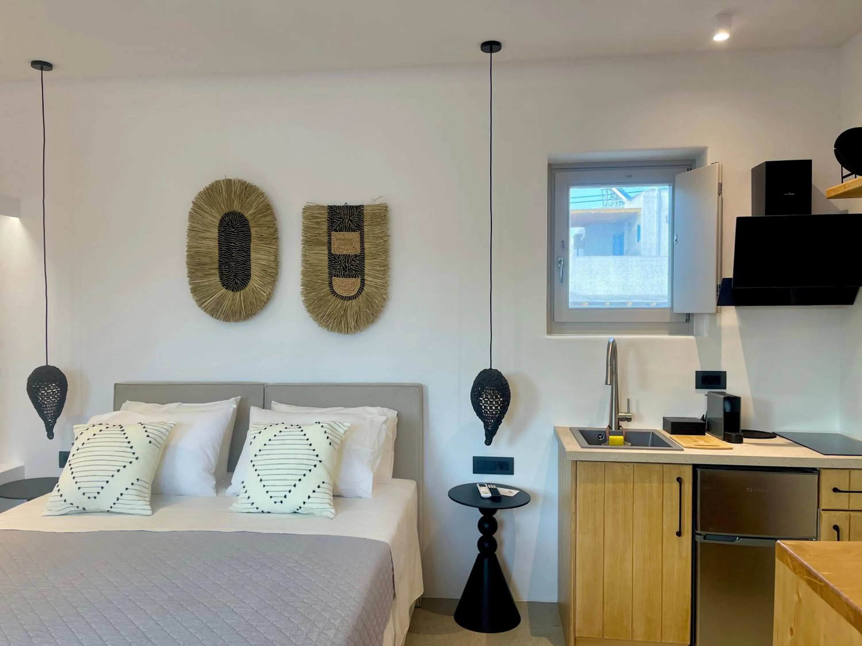 Bed in Mykonos Dot Suites