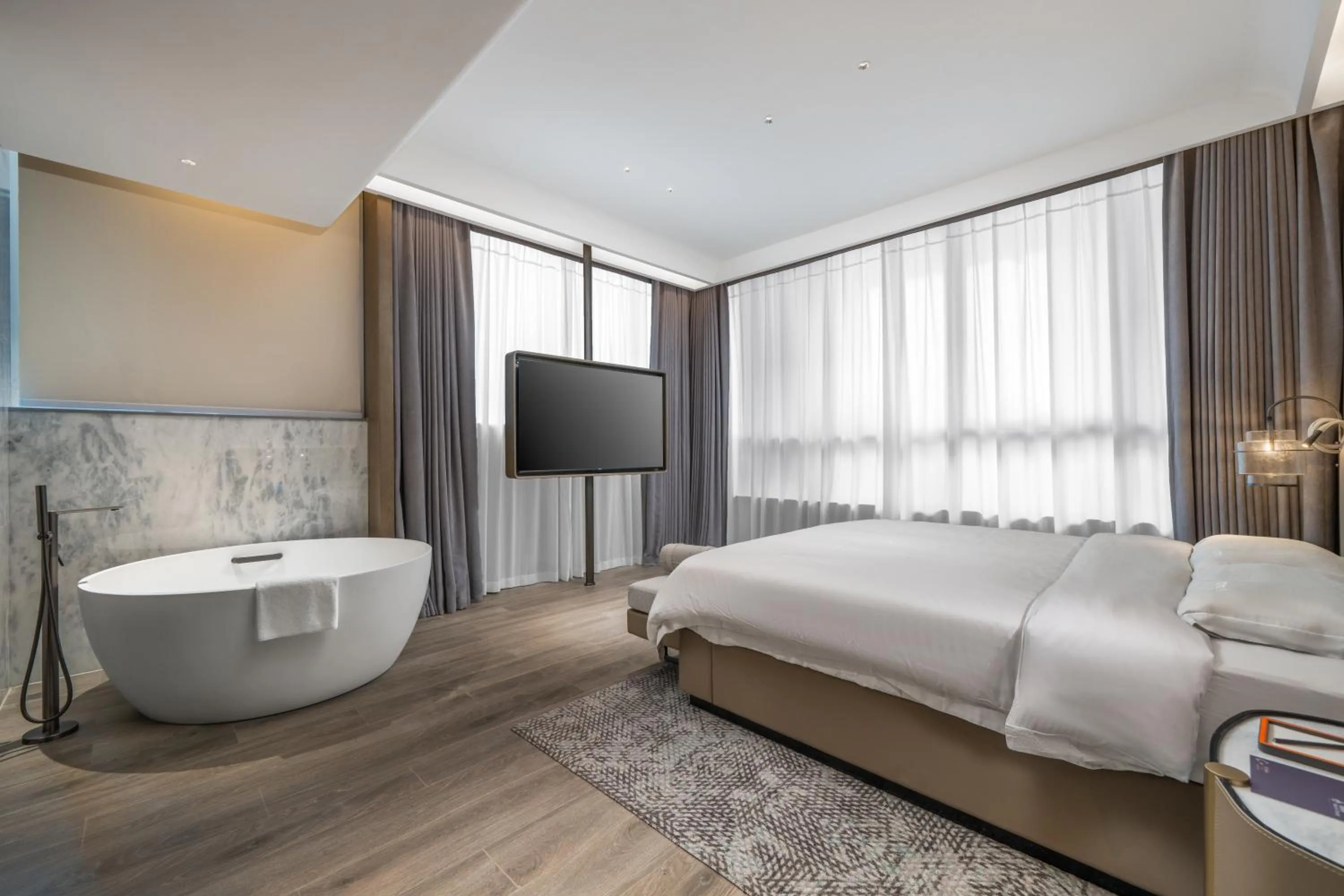 Bed in UrCove by Hyatt Shenzhen Bay Mixc