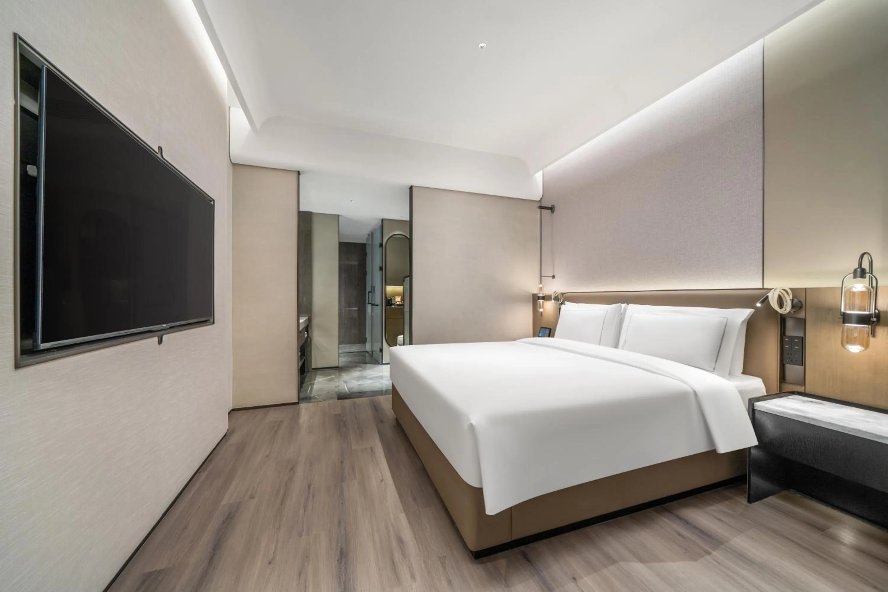 Bed in UrCove by Hyatt Shenzhen Bay Mixc