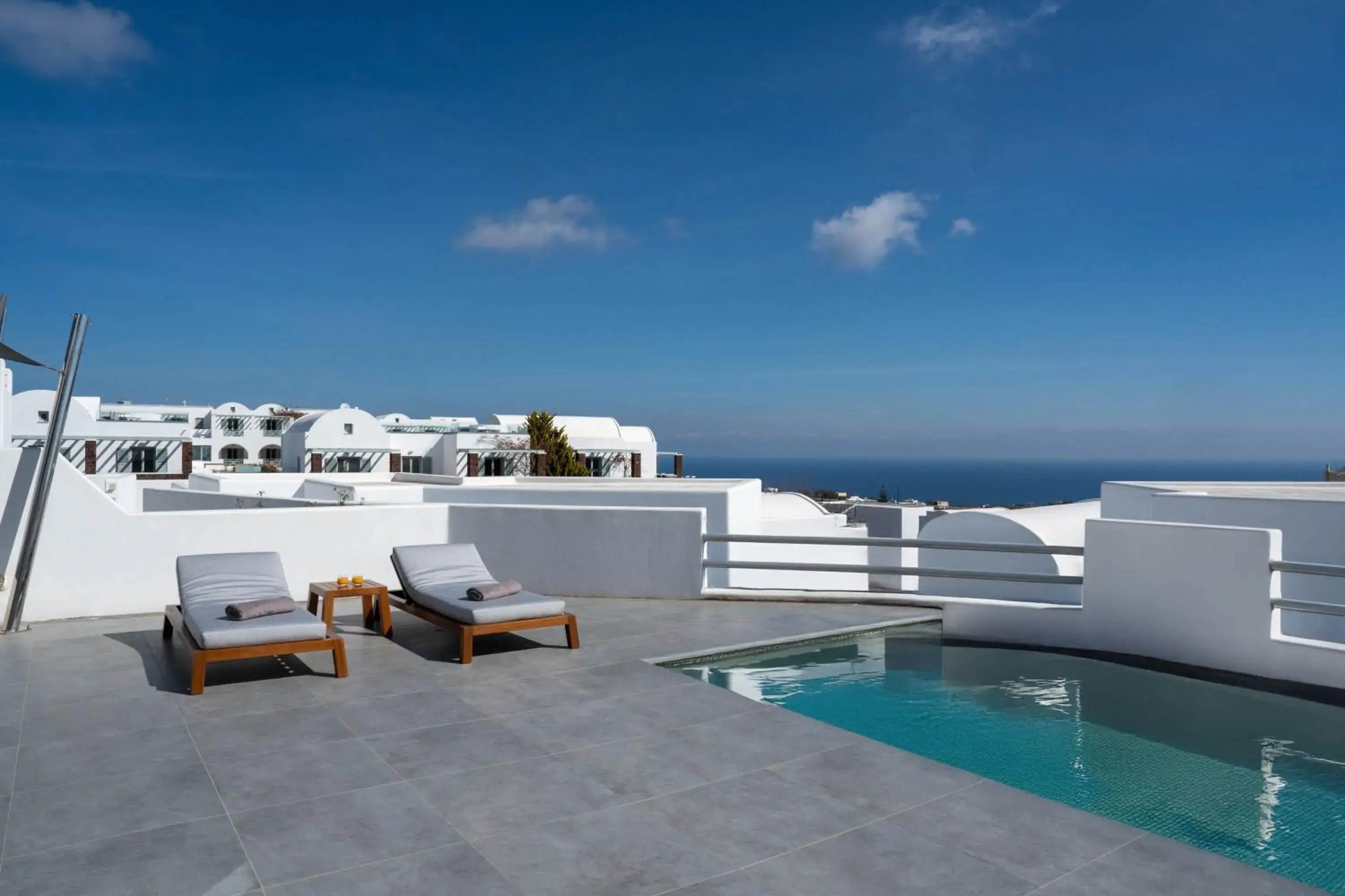 Signature Aqua Retreat Two Stories Villa With Private Pool & Outdoor Jacuzzi in Oikos Santorini Living Concept Signature Aqua Retreat Two Stories Villa With Private Pool & Outdoor Jacuzzi in Oikos Santorini Living Concept