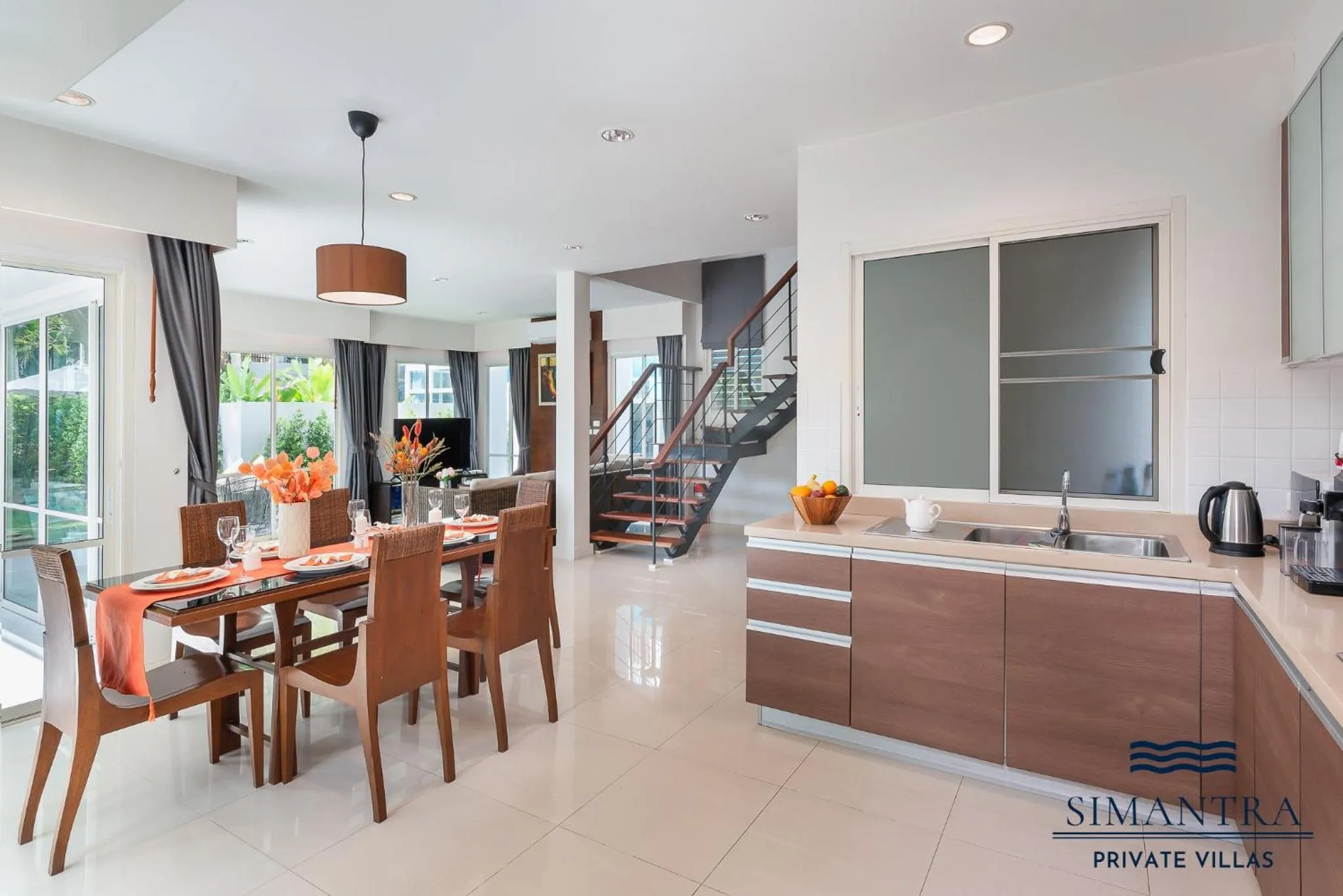 Dining area in Simantra Private Villas