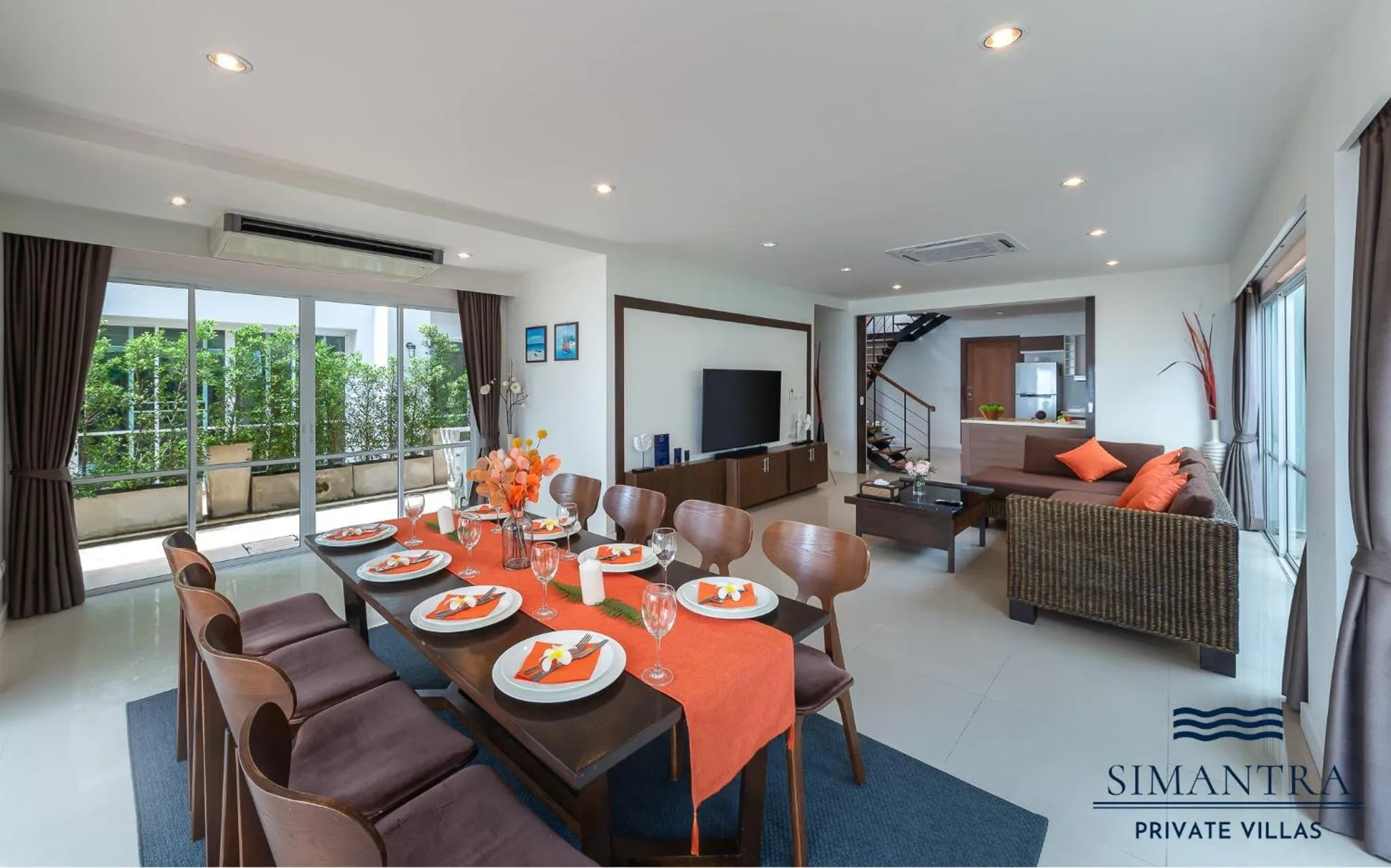 Dining area in Simantra Private Villas