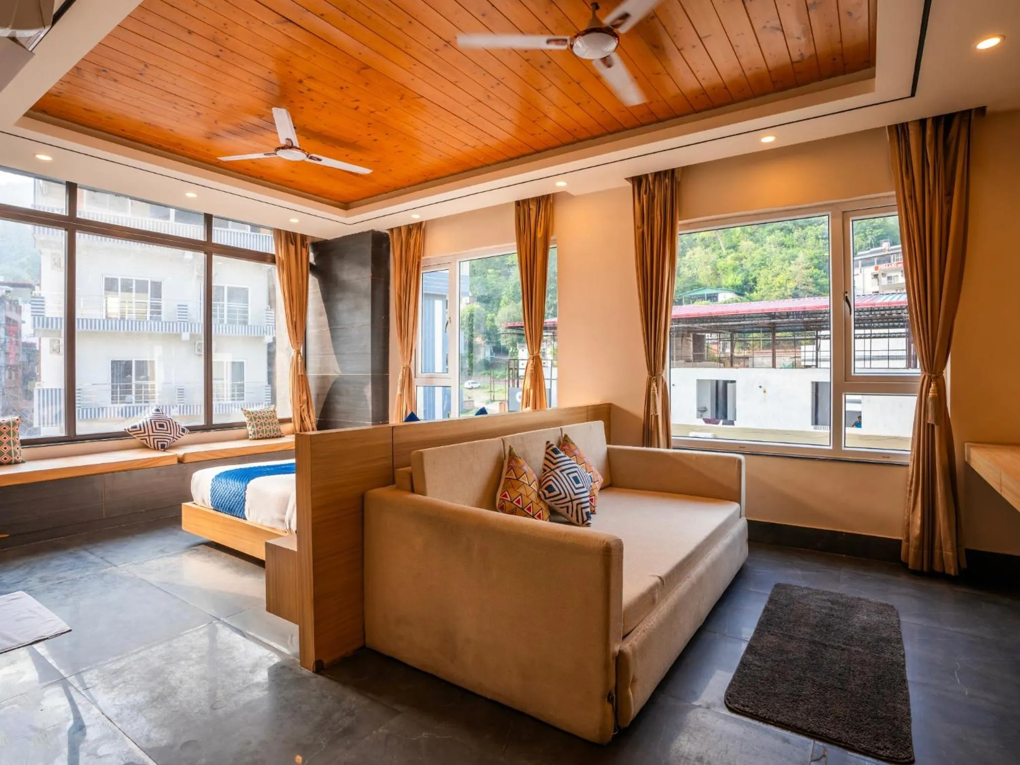 Seating area in Moustache Select Rishikesh