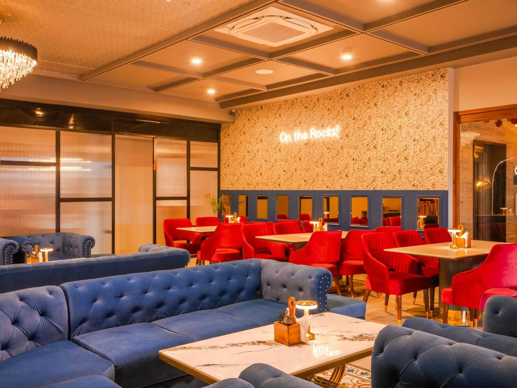 Seating area in Moustache Select Rishikesh