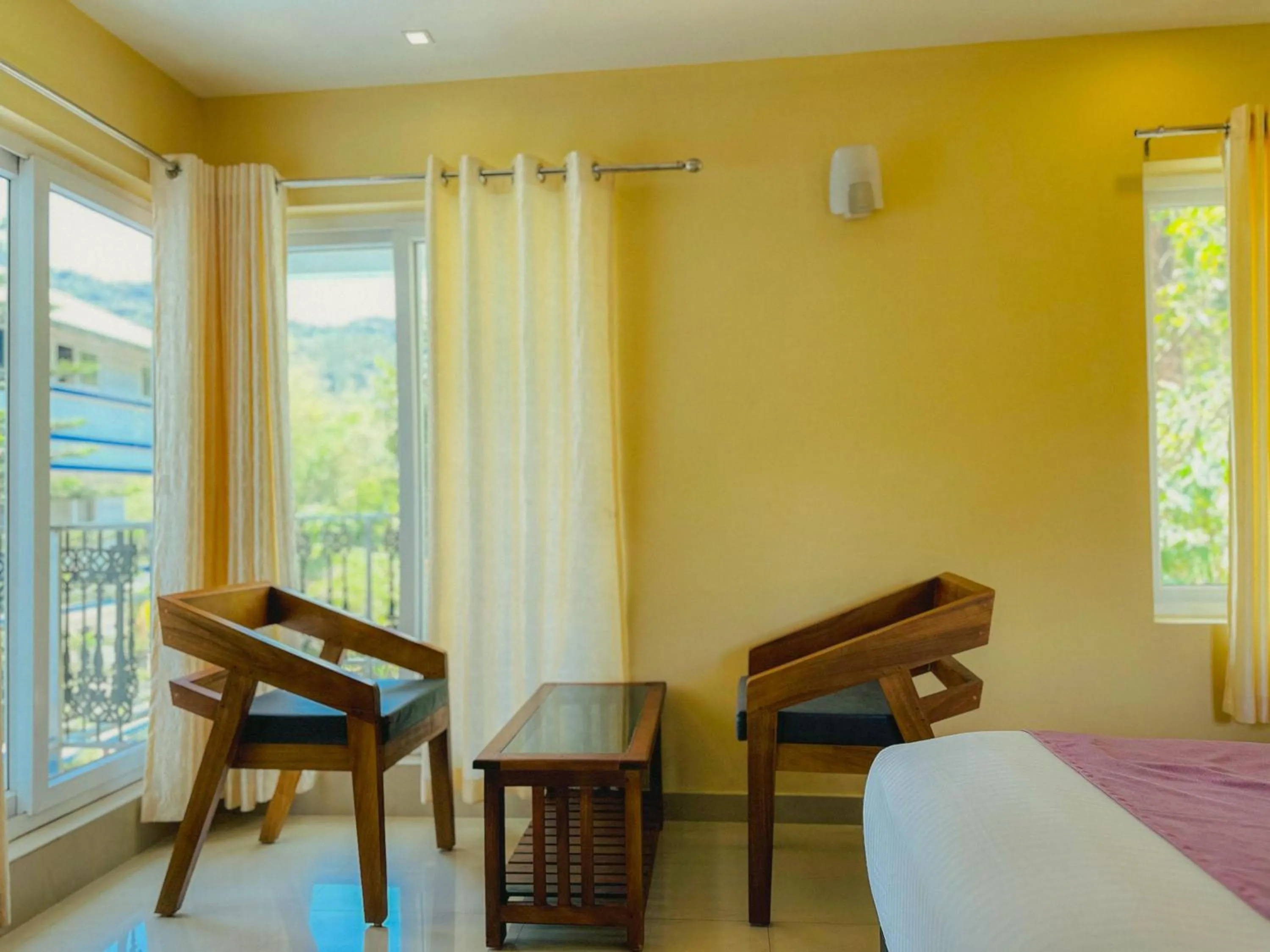 View (from property/room), Bed in The Heights Munnar