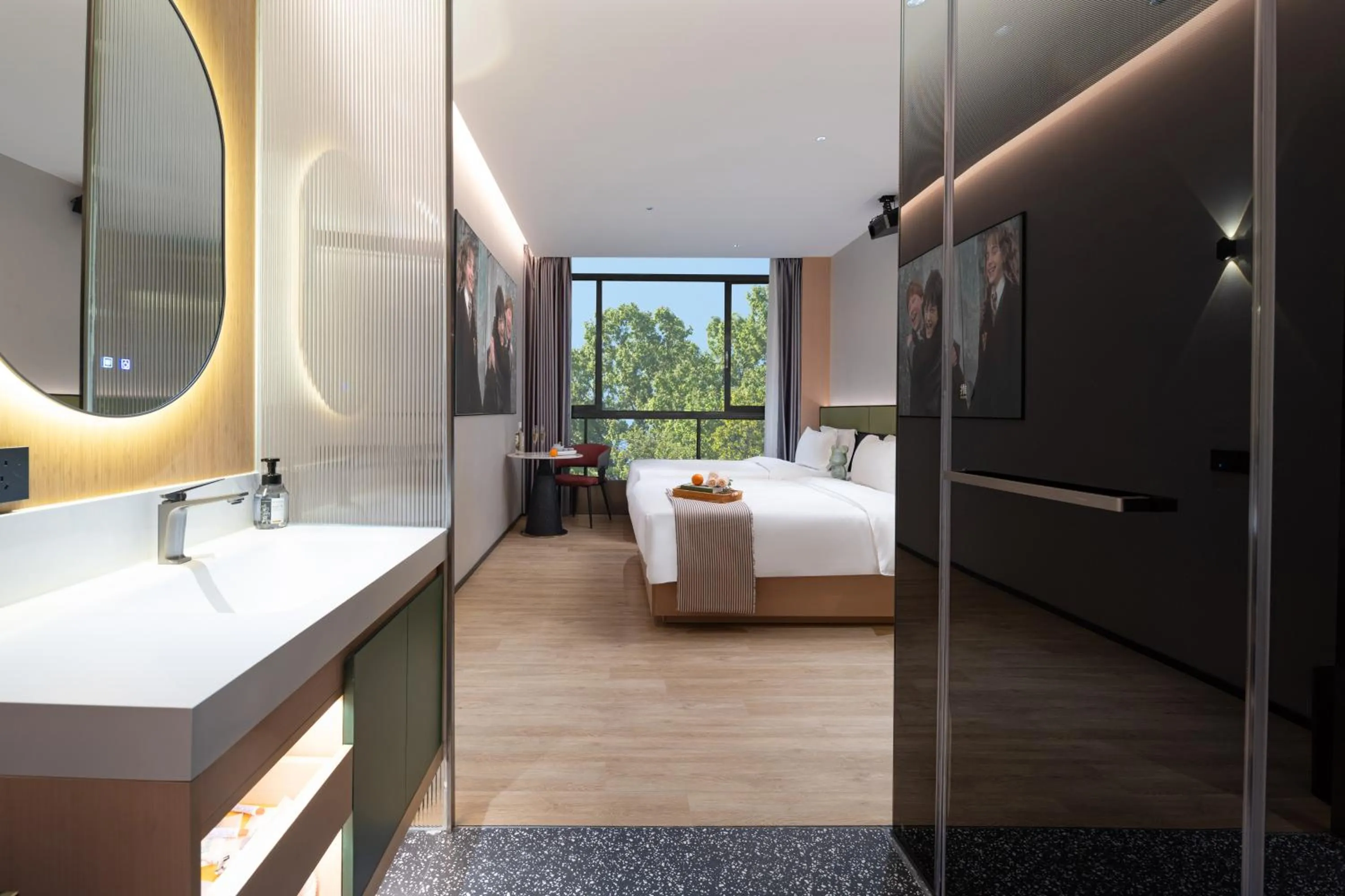 Bed in Kaino Natural Aesthetics Design Hotel Guangzhou Yuexiu Beijing Road International Trade Center Flagship Store