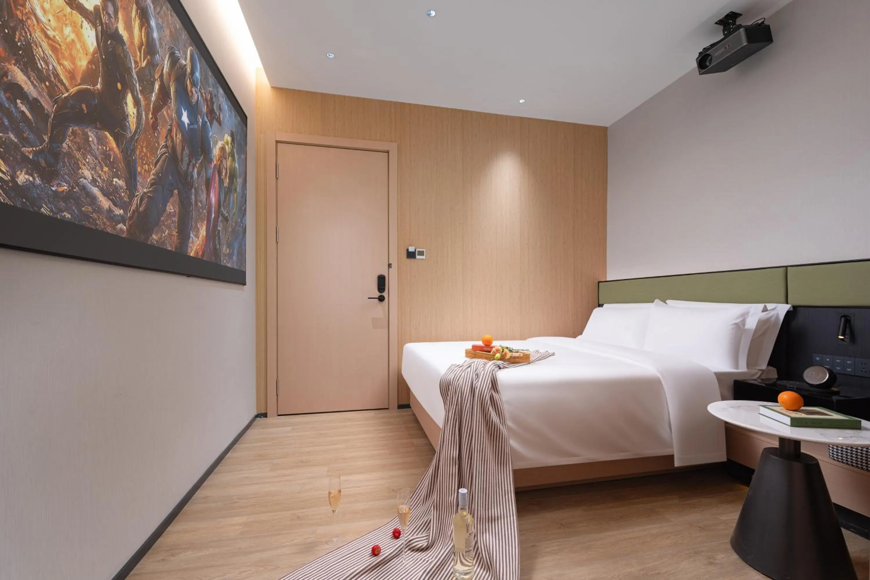 Bed in Kaino Natural Aesthetics Design Hotel Guangzhou Yuexiu Beijing Road International Trade Center Flagship Store