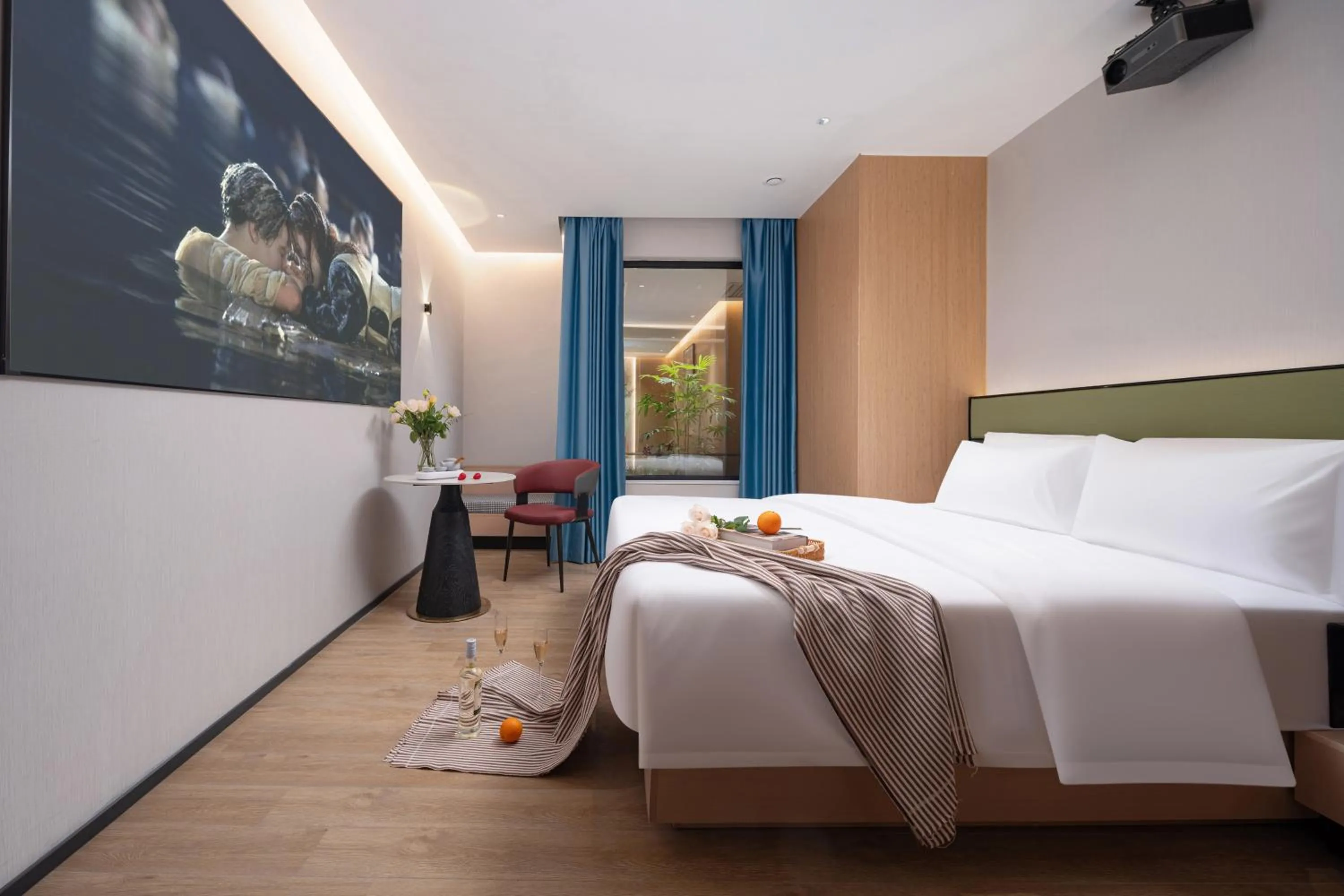 Bed in Kaino Natural Aesthetics Design Hotel Guangzhou Yuexiu Beijing Road International Trade Center Flagship Store