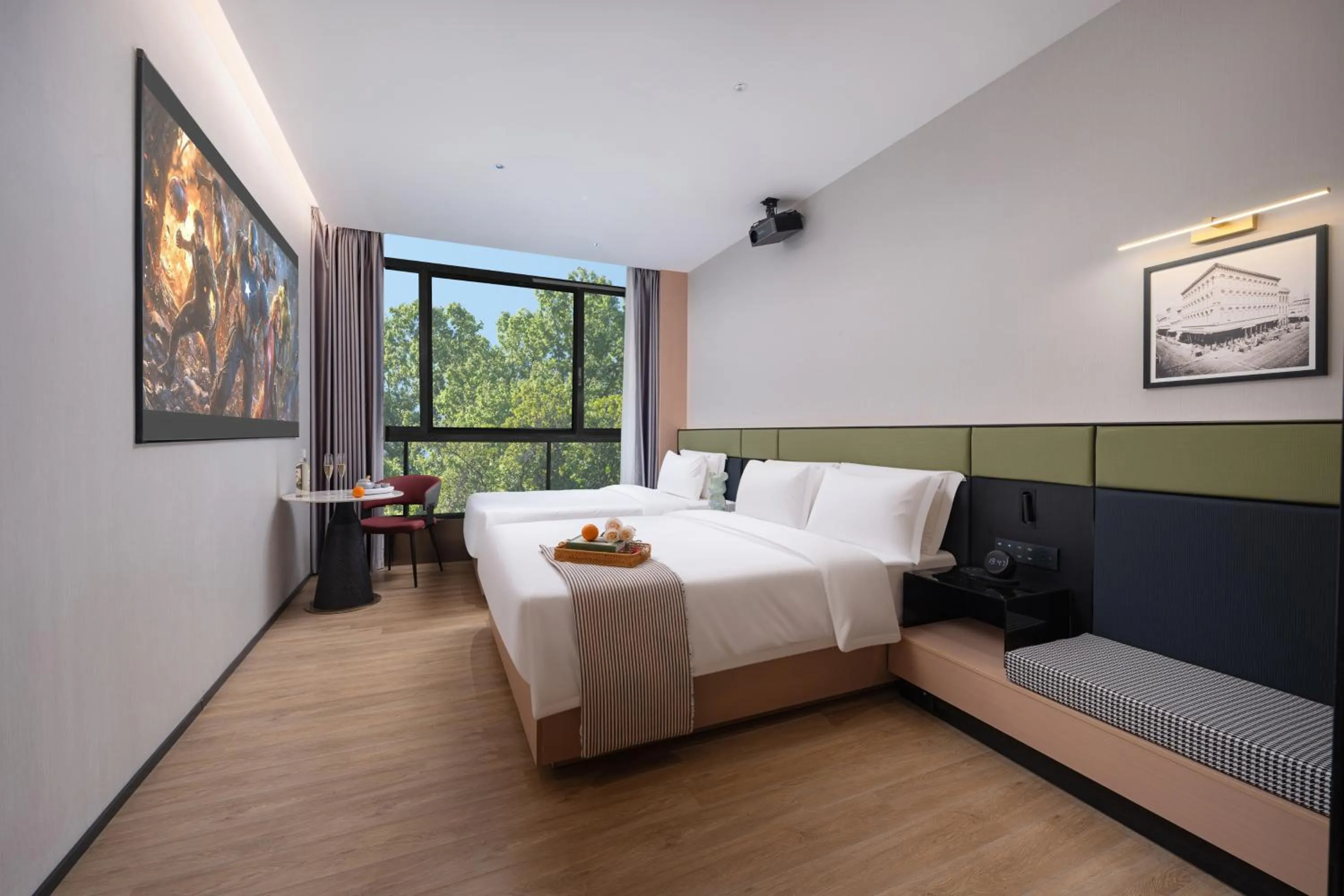 Bed in Kaino Natural Aesthetics Design Hotel Guangzhou Yuexiu Beijing Road International Trade Center Flagship Store