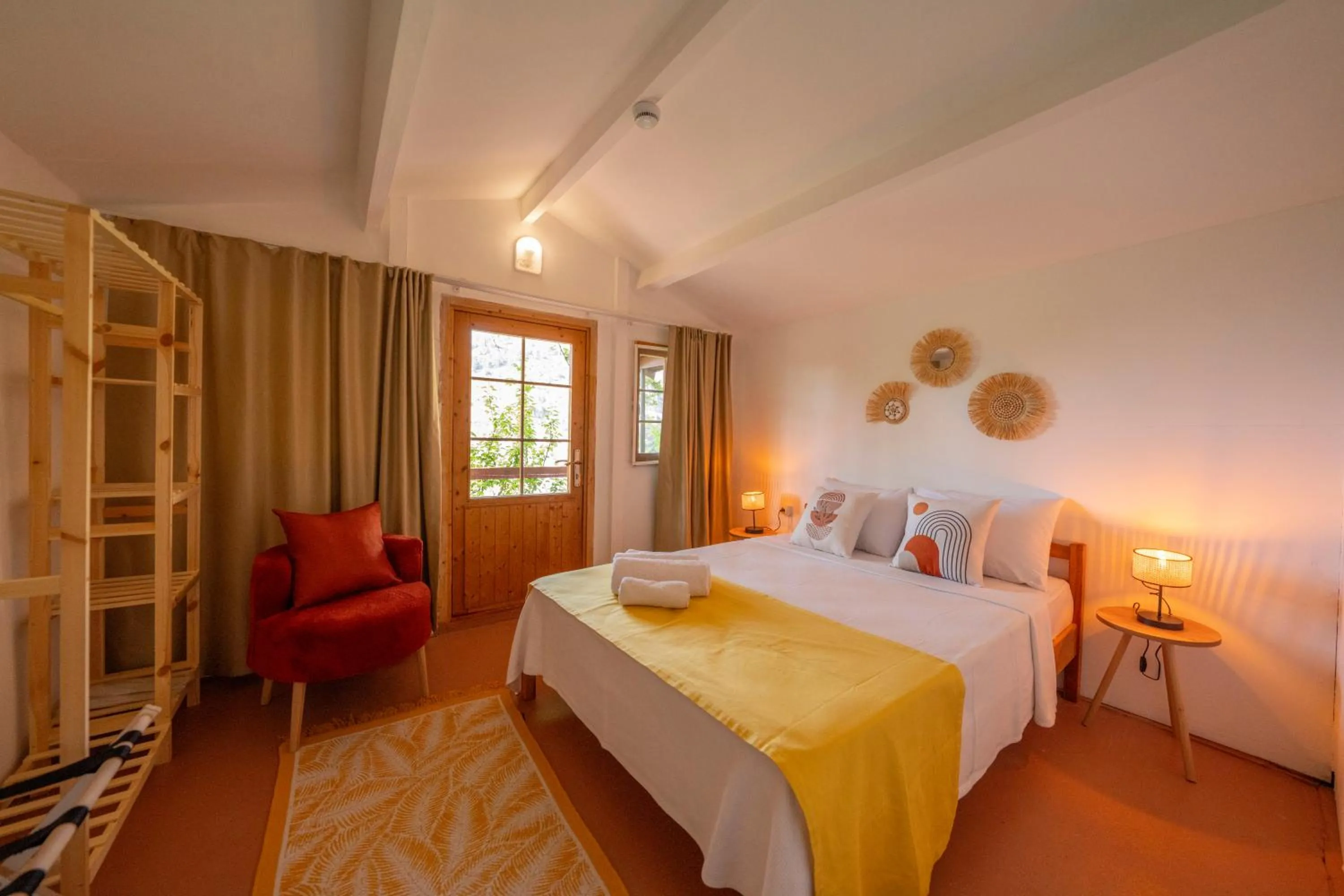 Bed in La Dia Hotel Faralya