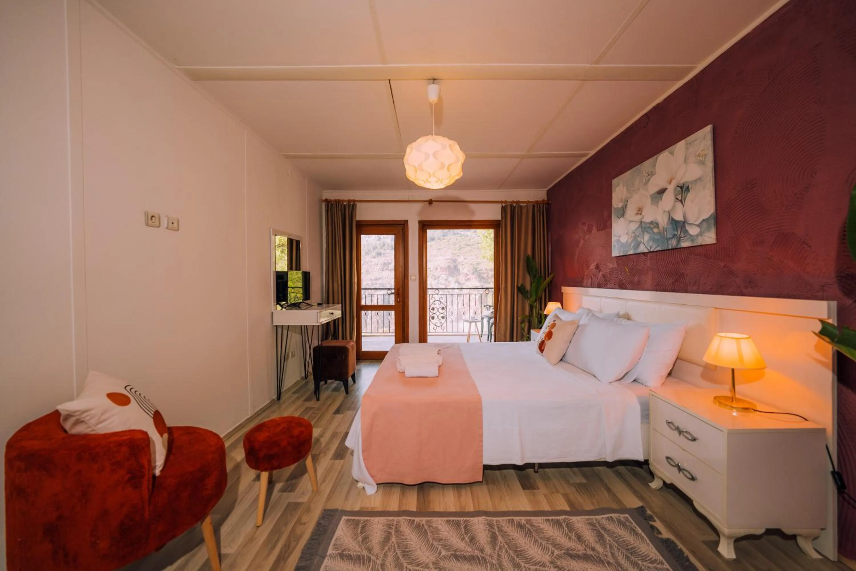 Bed in La Dia Hotel Faralya